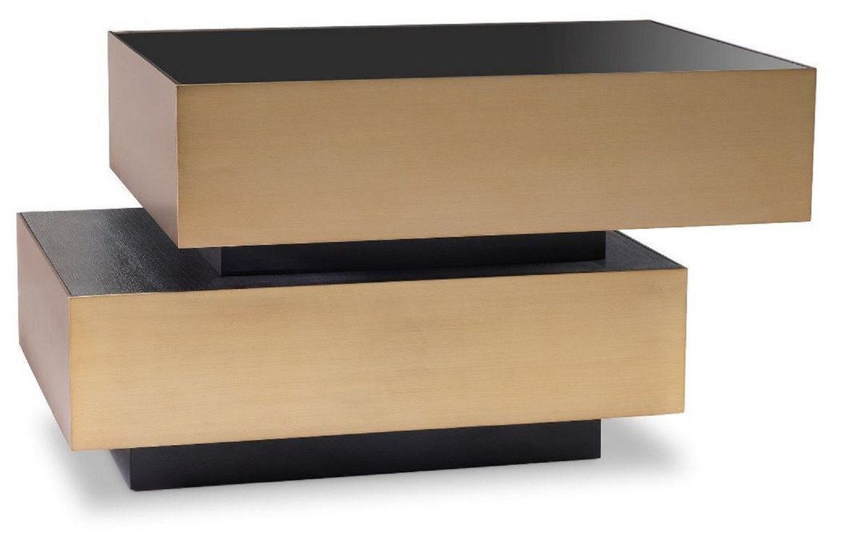 Casa Padrino Beistelltisch Luxus Beistelltisch Messingfarben / Anthrazitgrau / Schwarz 62 x 80 x H. 48 cm - Möbel - Luxus Qualität | Ablagetische