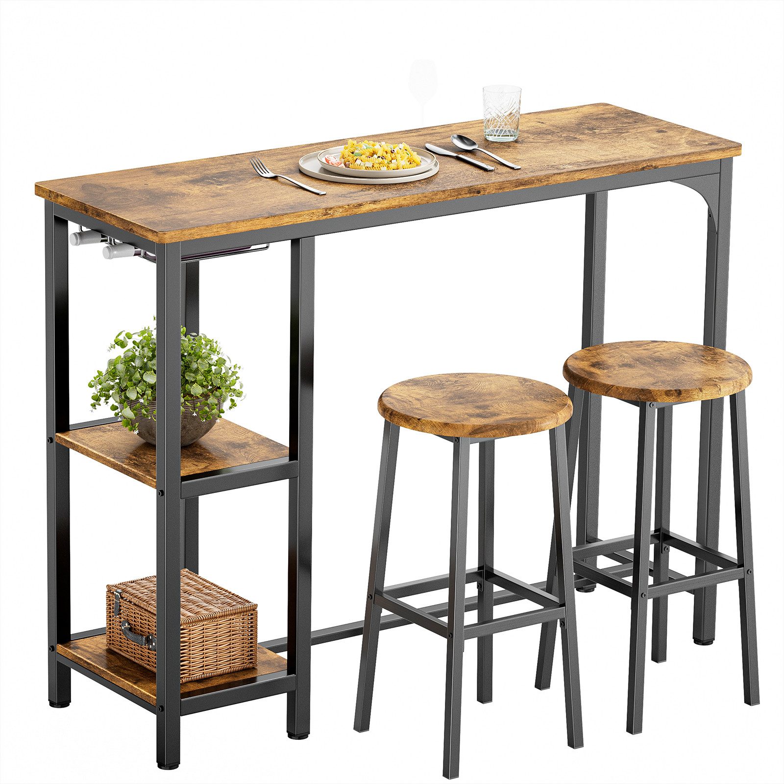 Bealife Essgruppe Esstisch mit 2 Stühlen, Küchentisch für Küche,Esszimmer