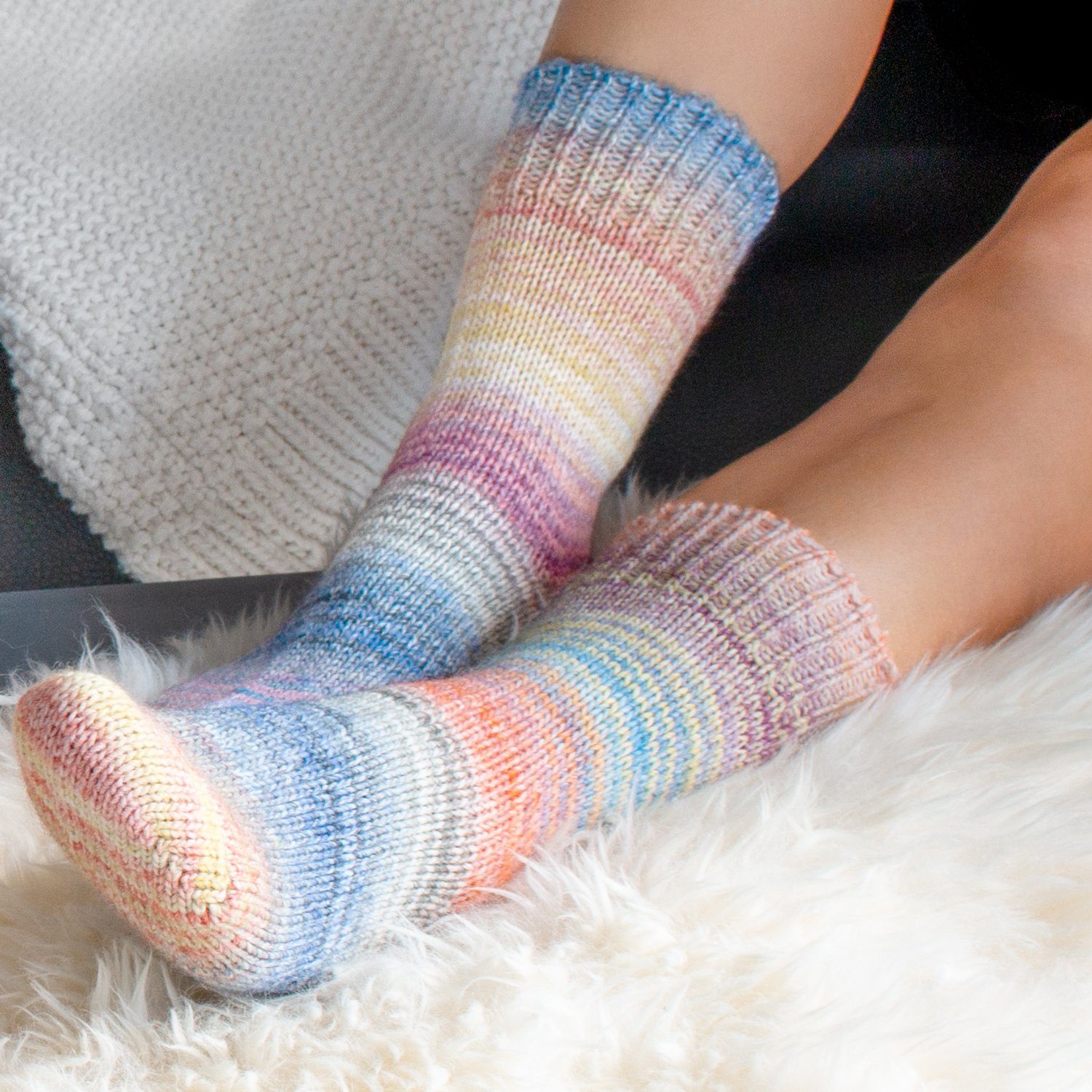 celodoro Umschlagsocken Damen & Herren Mouline Wollsocken mit Umschlag