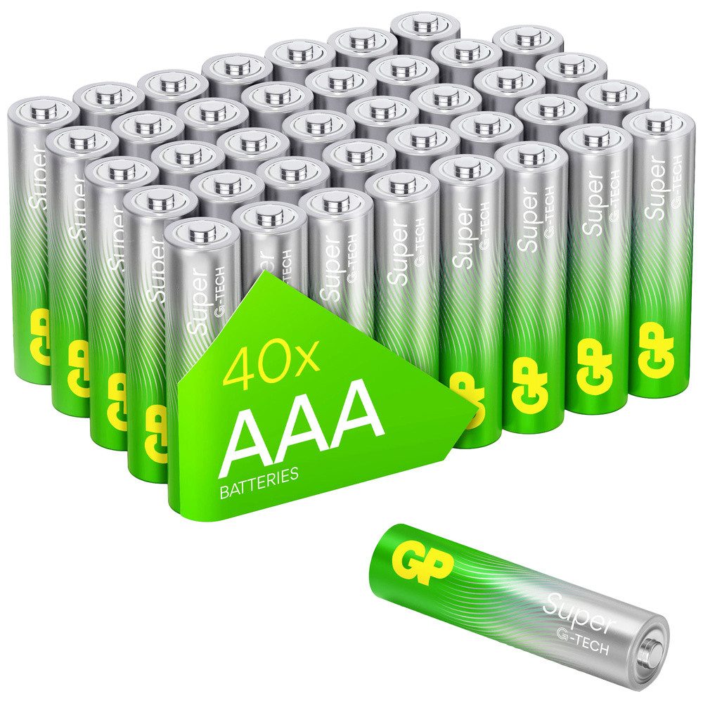 Gp GP Super Micro (AAA)-Batterie Alkali-Mangan 1.5 V 40 St. Batterie