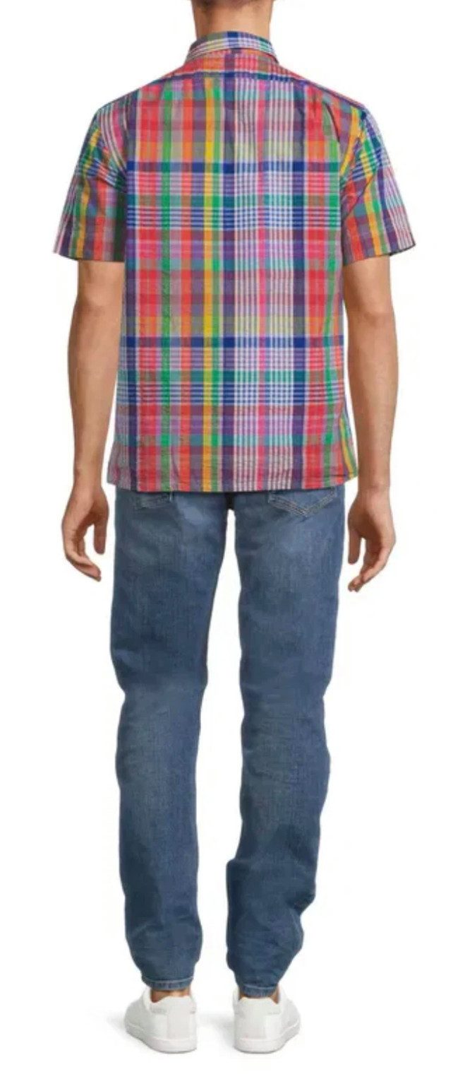 Polo Ralph Lauren Kurzarmhemd Karohemd Clady Seersucker Camp Shirt Klassisches im Classic Fit aus leichtem, atmungsaktivem Baumwoll-Seersucker gefertigt