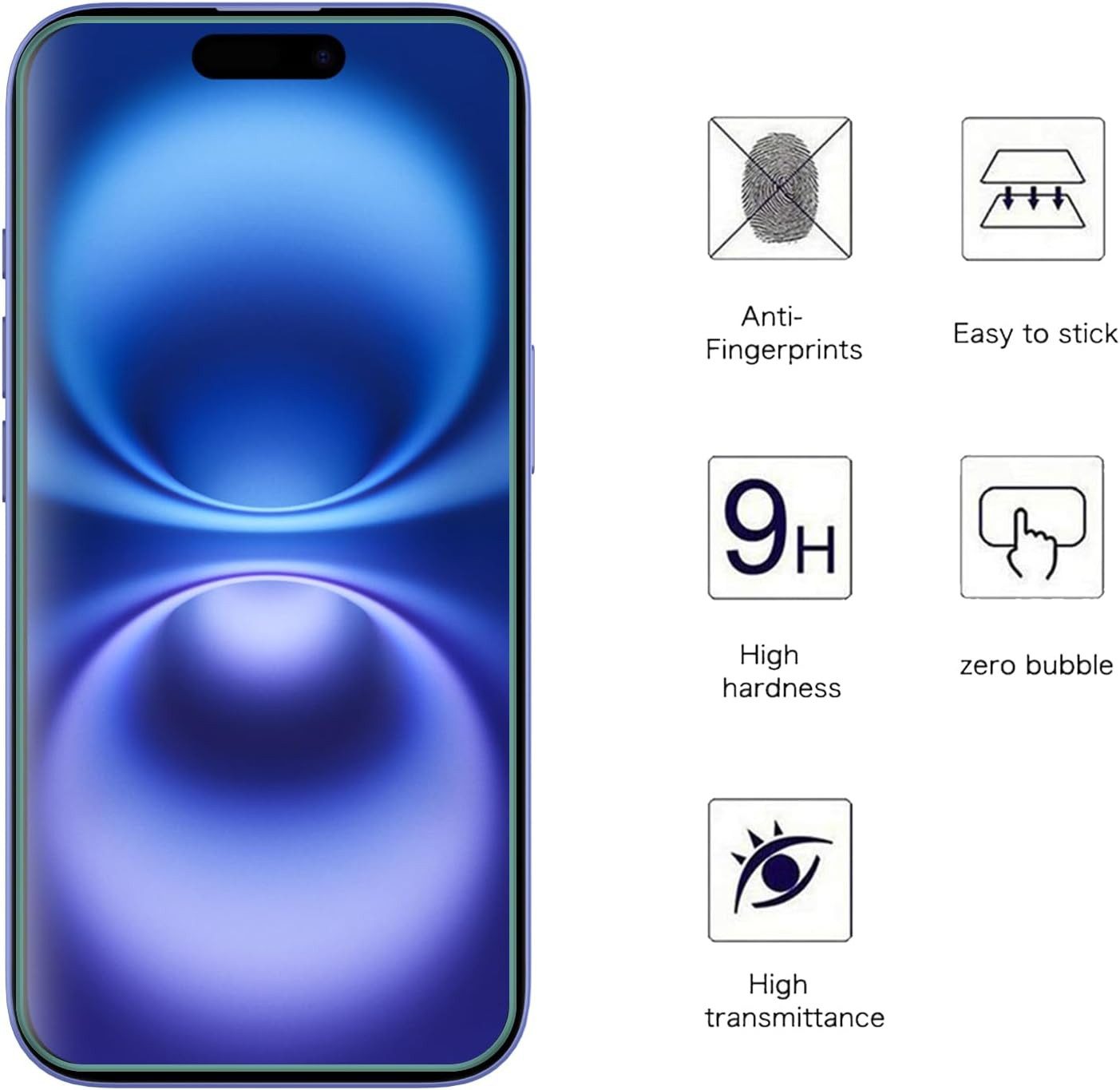 MSM Displayschutzglas 5in1 Hülle für iPhone 16 2X Schutzglas 2X Kamera Panzerfolie 9H – Bild 2 von 5