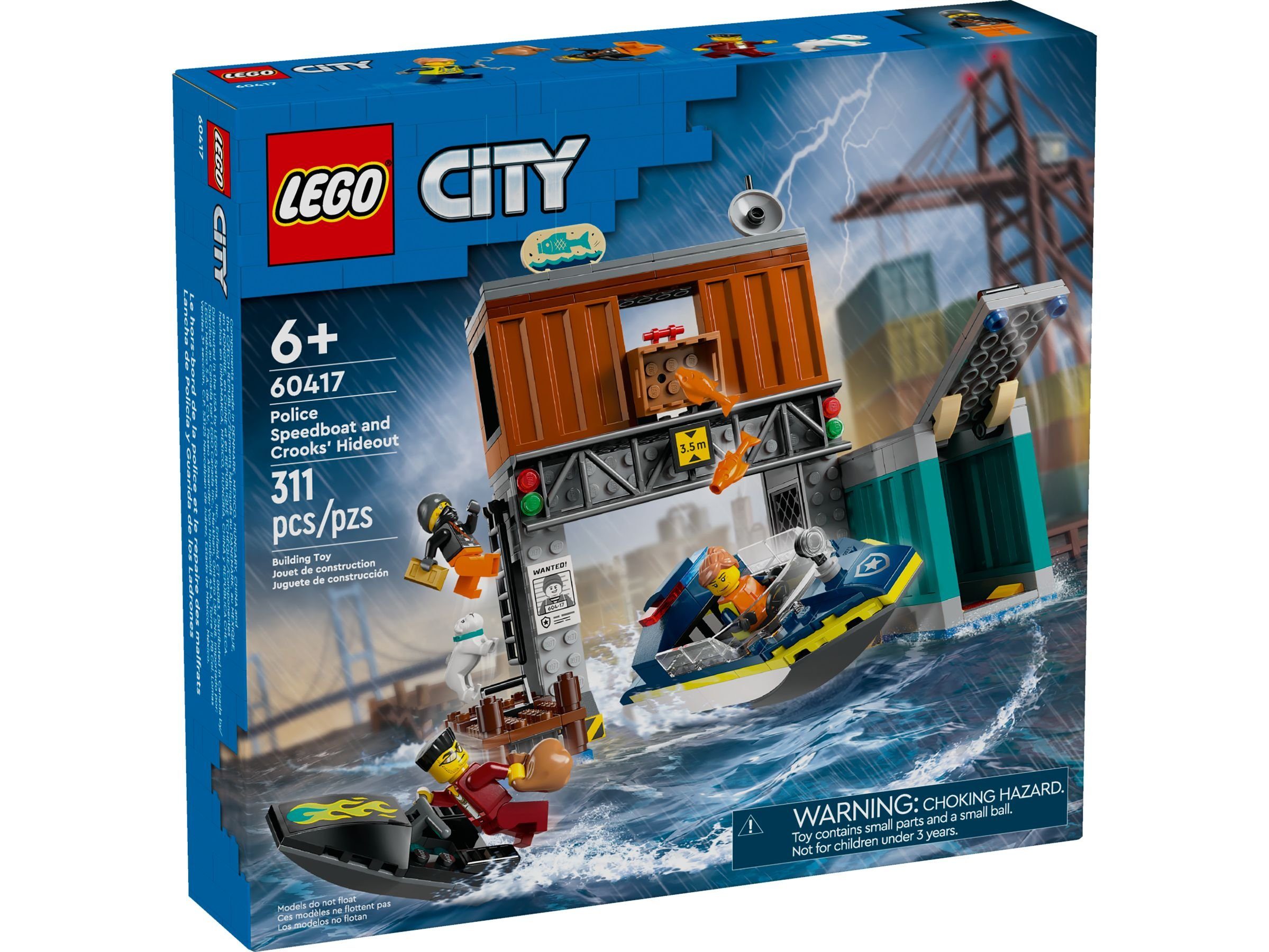 LEGO® City 60417 Polizeischnellboot und Ganovenversteck Konstruktionsspielsteine