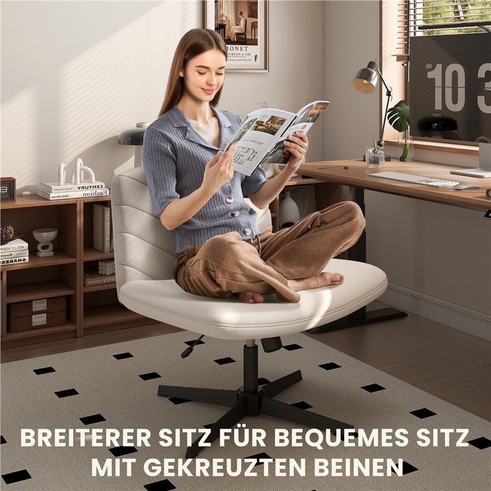 Yaheetech Drehstuhl Höhenverstellbarer Polstersessel, Schreibtischstuhl mit breitem Sitzkissen, 360° drehbar – Bild 3 von 5