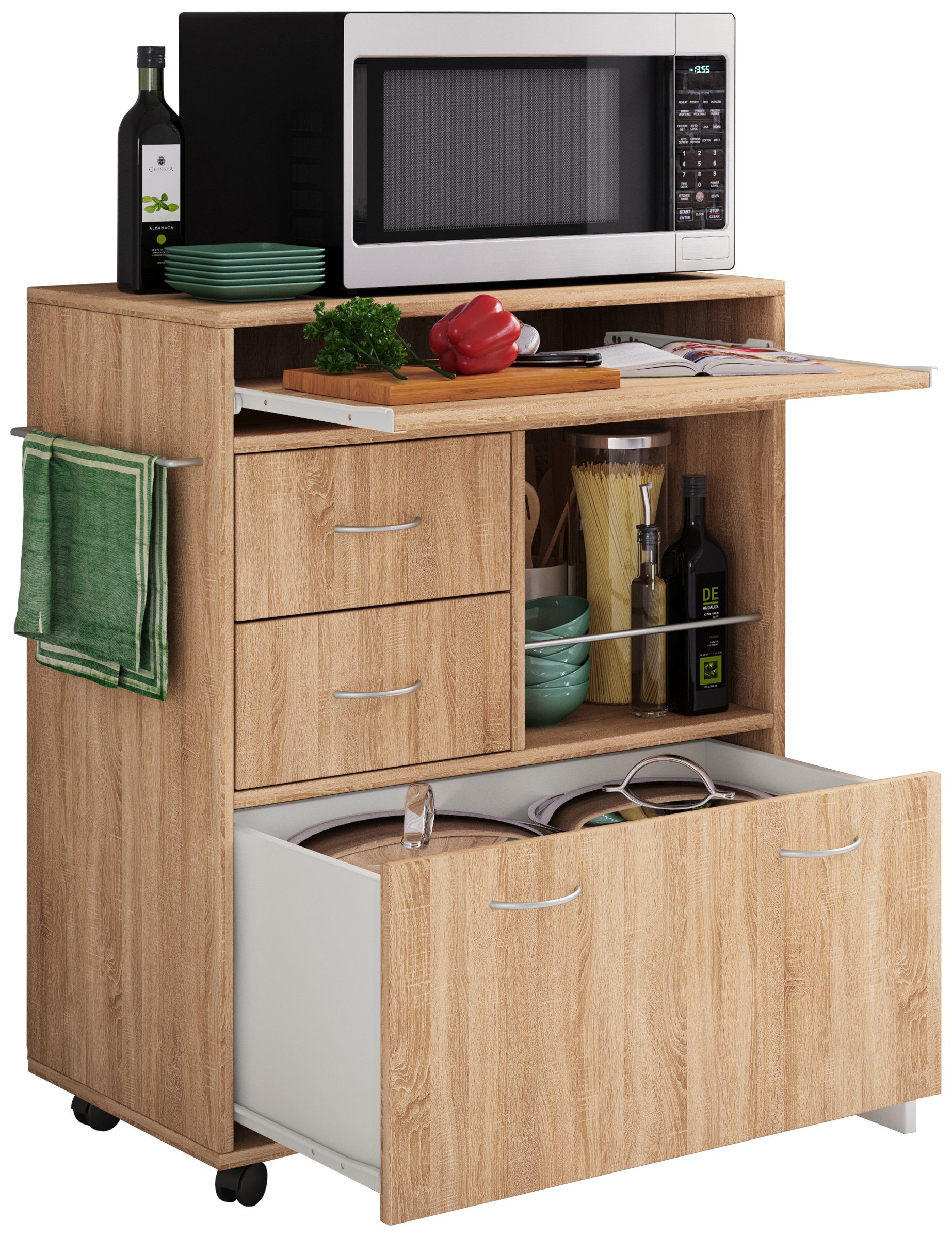 VCM Küchenwagen Küchenwagen Servierwagen Rollwagen Rollen Kicha günstig online kaufen