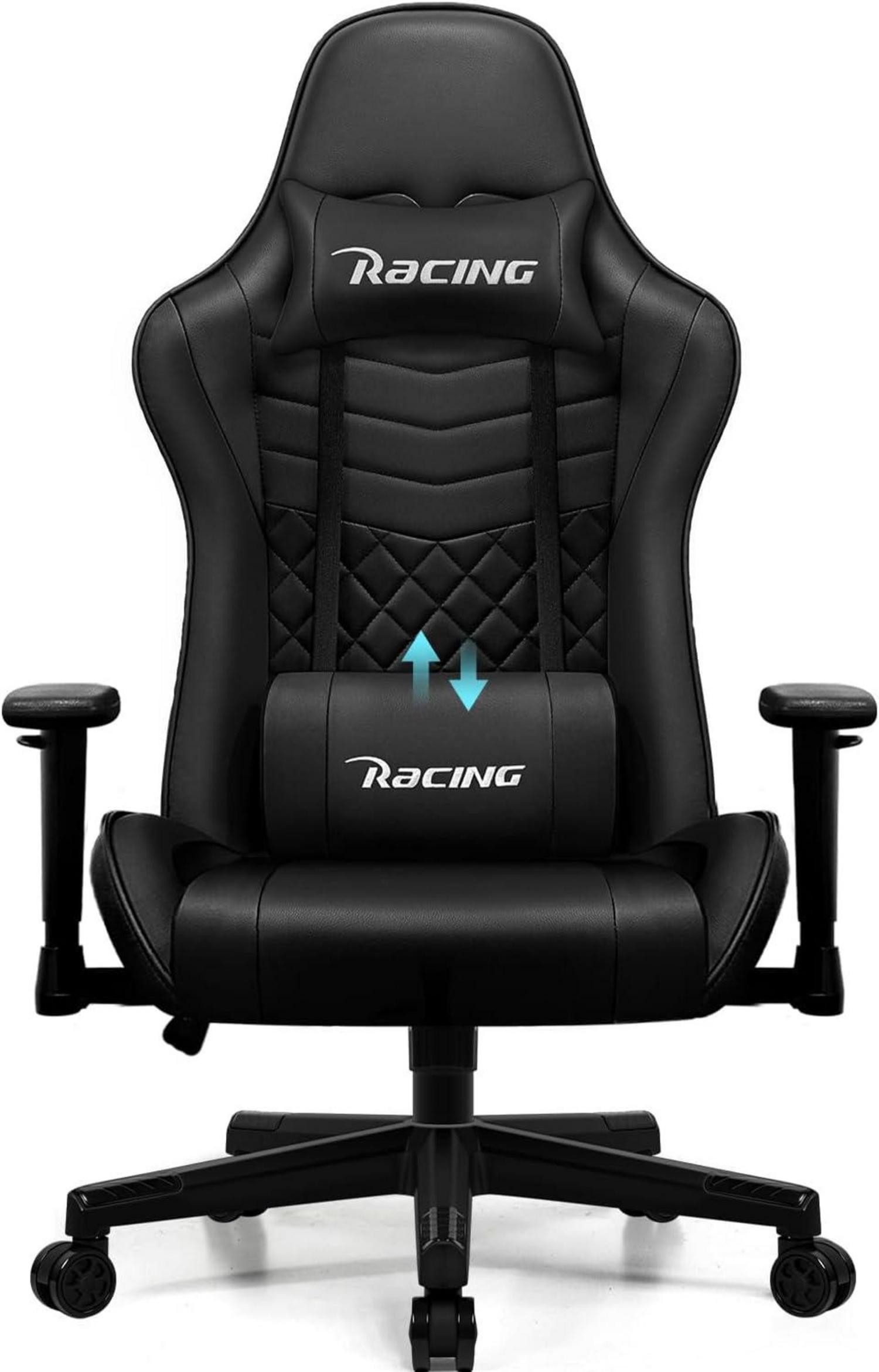 Gaming Chair Gaming Stuhl mit verstellbaren Lendenkissen und Armlehne, bis zu