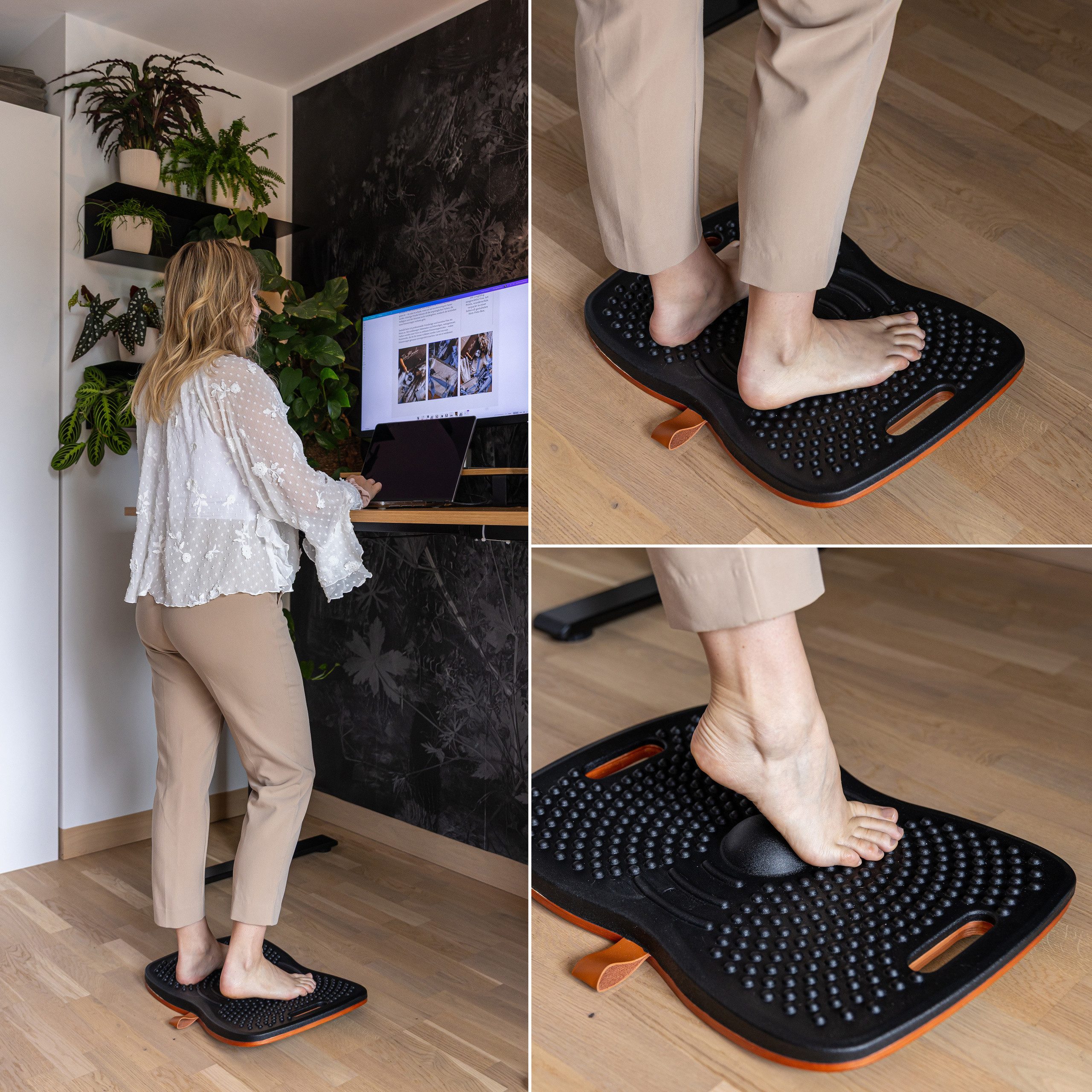 hjh OFFICE Balanceboard Balance Board Activ, Balancebrett inkl. praktischem Tragegriff