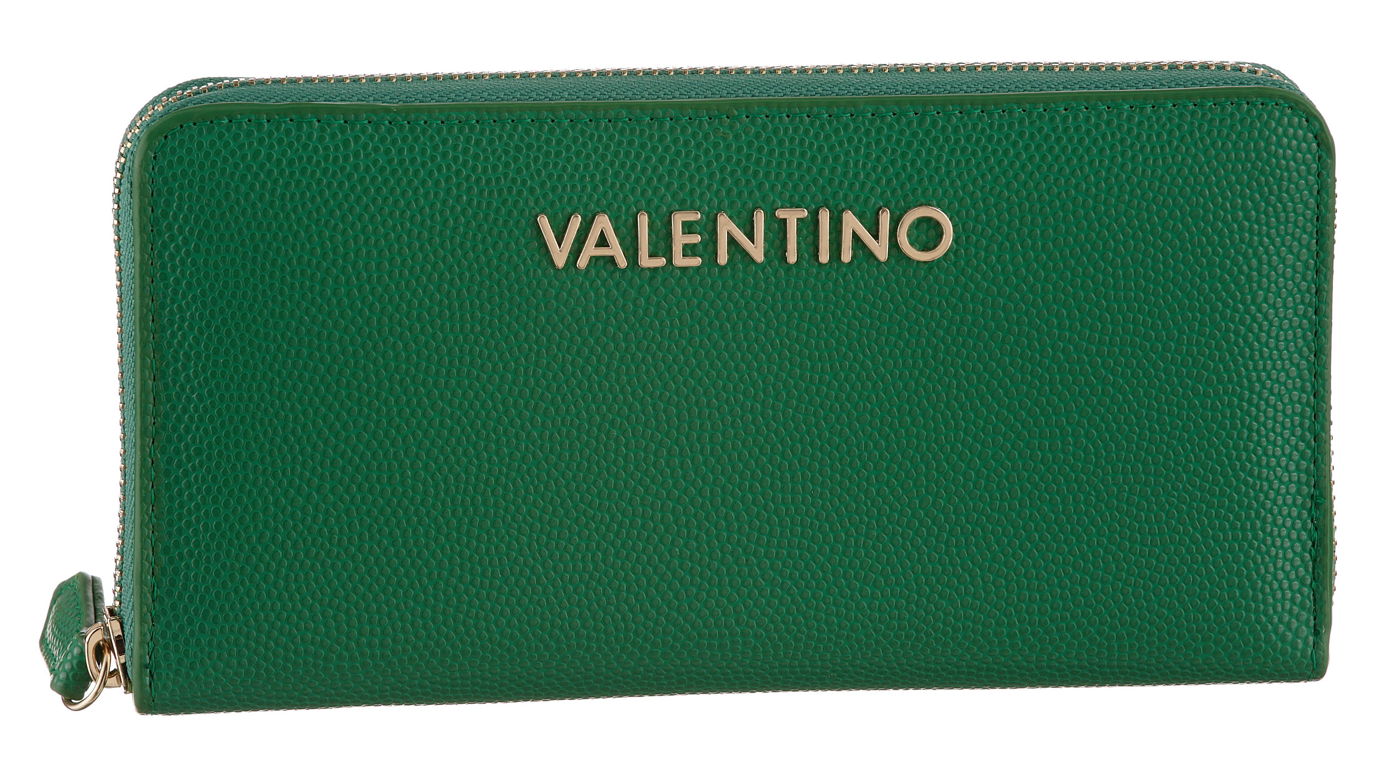VALENTINO BAGS Geldbörse DIVINA, mit leicht genarbter Oberfläche und silberfarnene Details VERDE