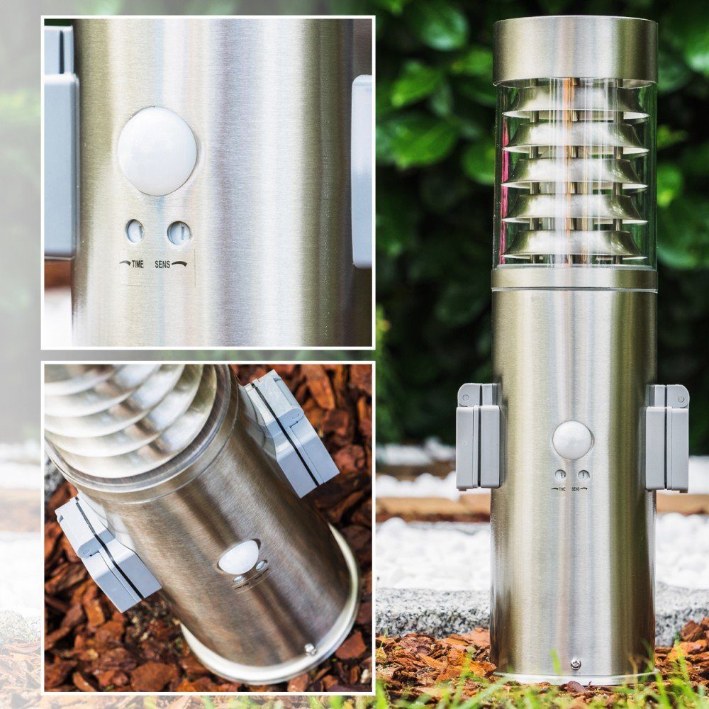 hofstein Pollerleuchte »Tempio« Außenleuchte m. Bewegungsmelder u. 2 Steckd günstig online kaufen