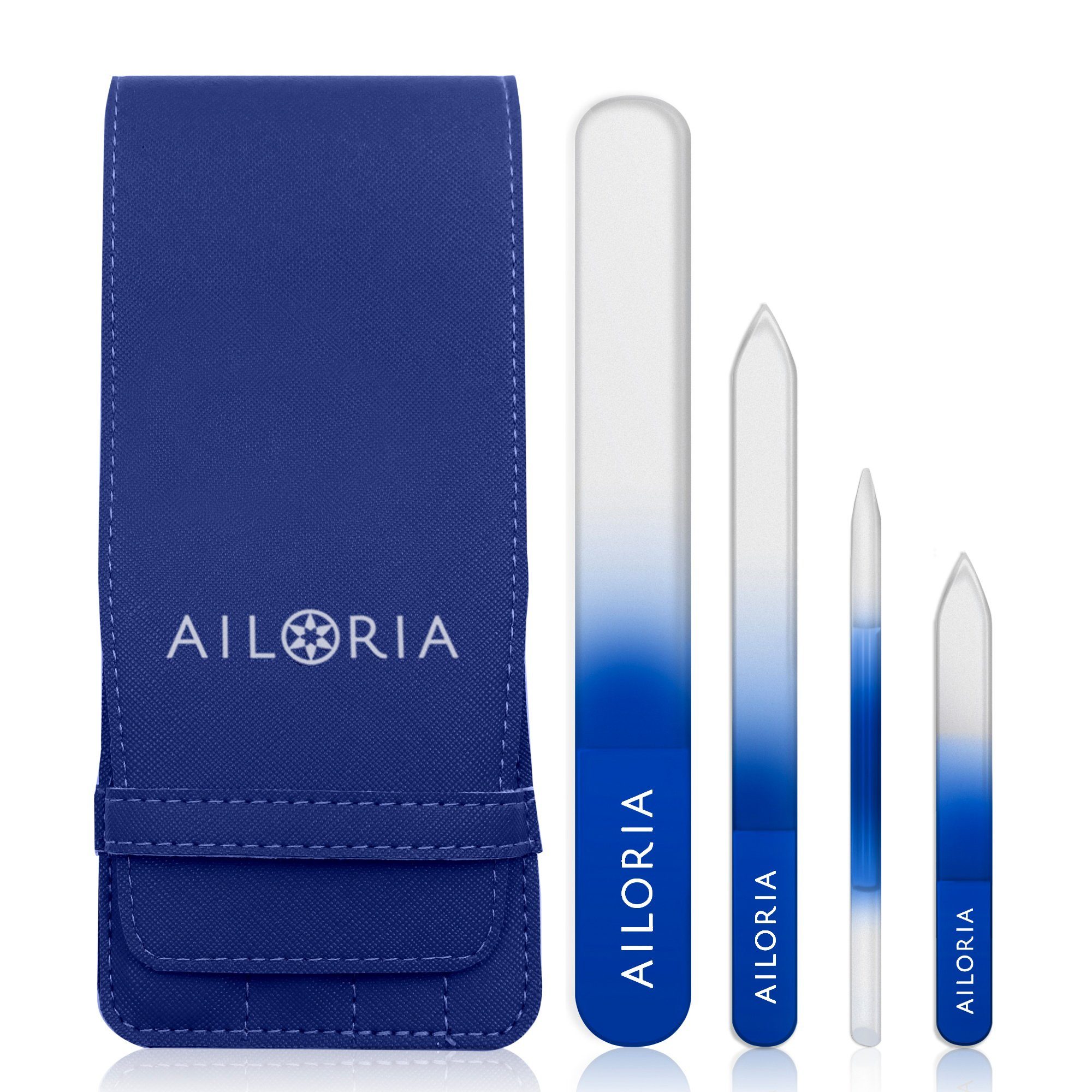 AILORIA Glasnagelfeile CONTOUR Glas-Nagelfeilenset, Set, 4-tlg., Glas-Nagelfeilenset