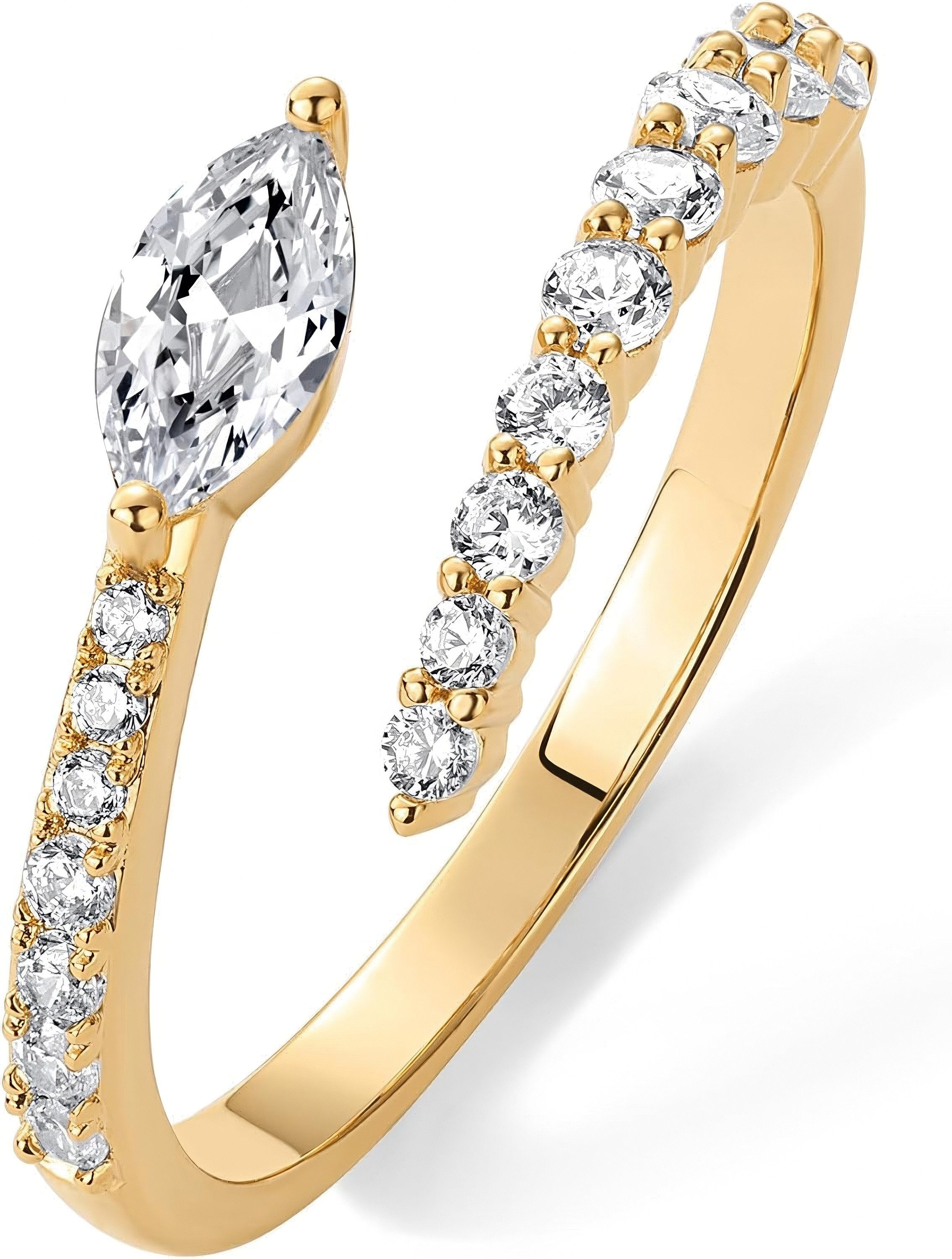 Jumpeak Diamantring Schlangenförmiger Ring, Damenring, Damenring aus 585 ec günstig online kaufen