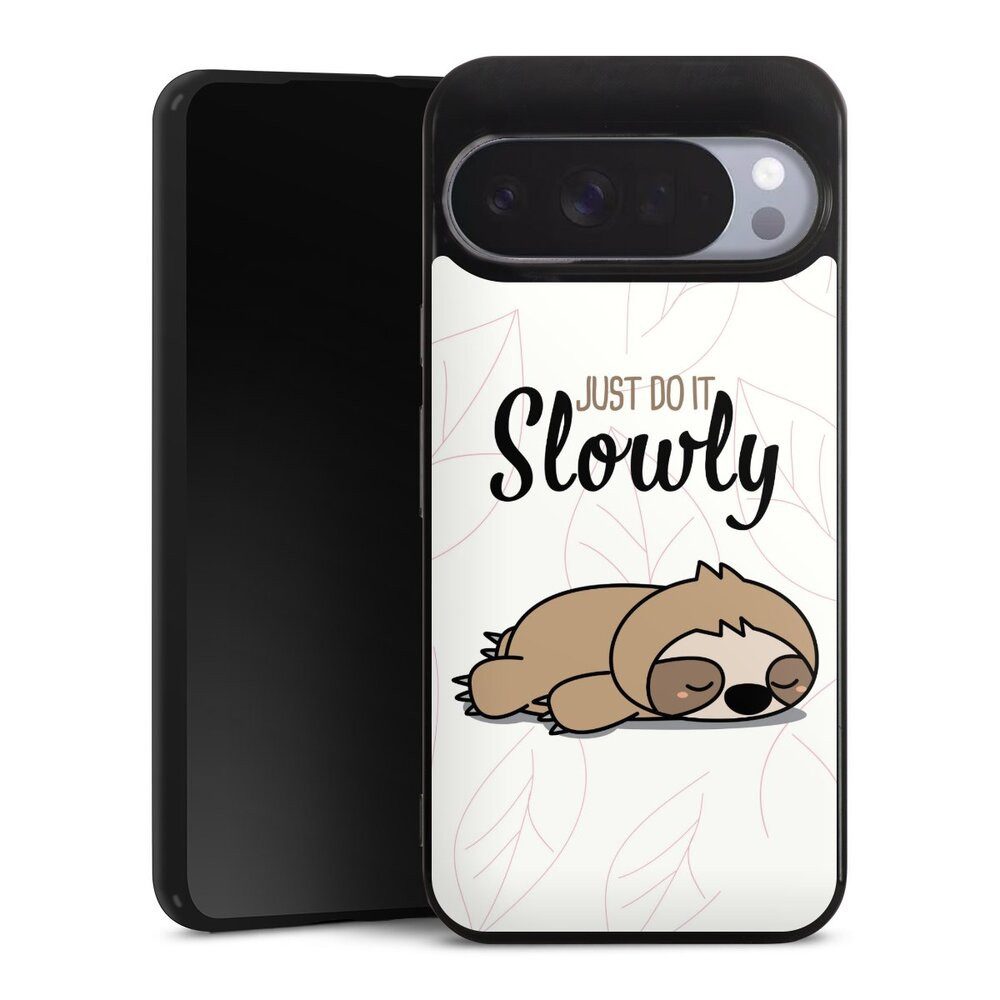 DeinDesign Handyhülle Tiere Faultier lazy sunday Just Do It Slowly Sloth, Google Pixel 10 Pro XL Silikon Hülle Bumper Case Handy Schutzhülle
