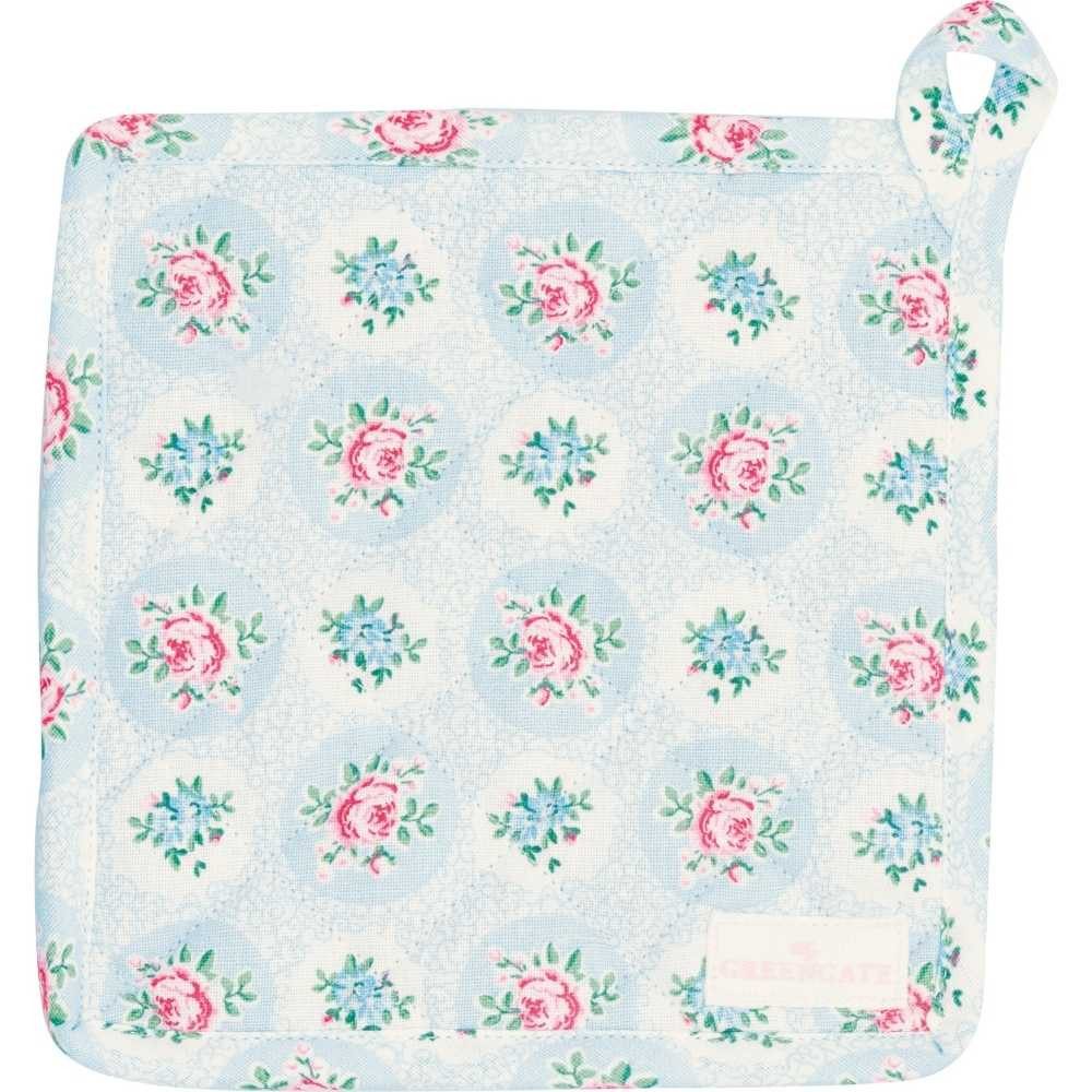 Greengate Topflappen Greengate Topflappen ELLE PALE BLUE Blau mit Blumen 2er Set