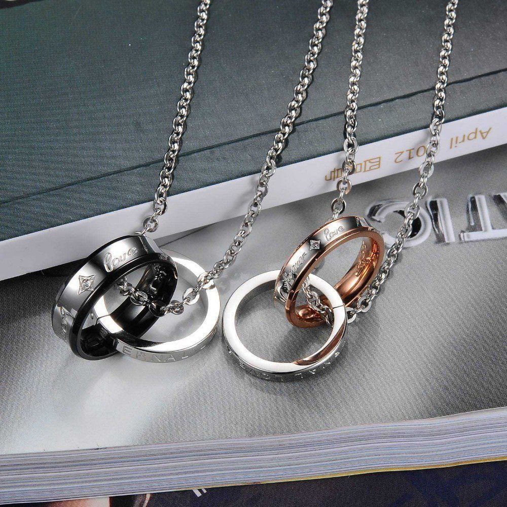Kim Johanson Schmuckset Endless Love (Set, 4-tlg), mit Zirkonia, Partnerketten: 2 Ketten mit Anhänger, mit Zirkonia