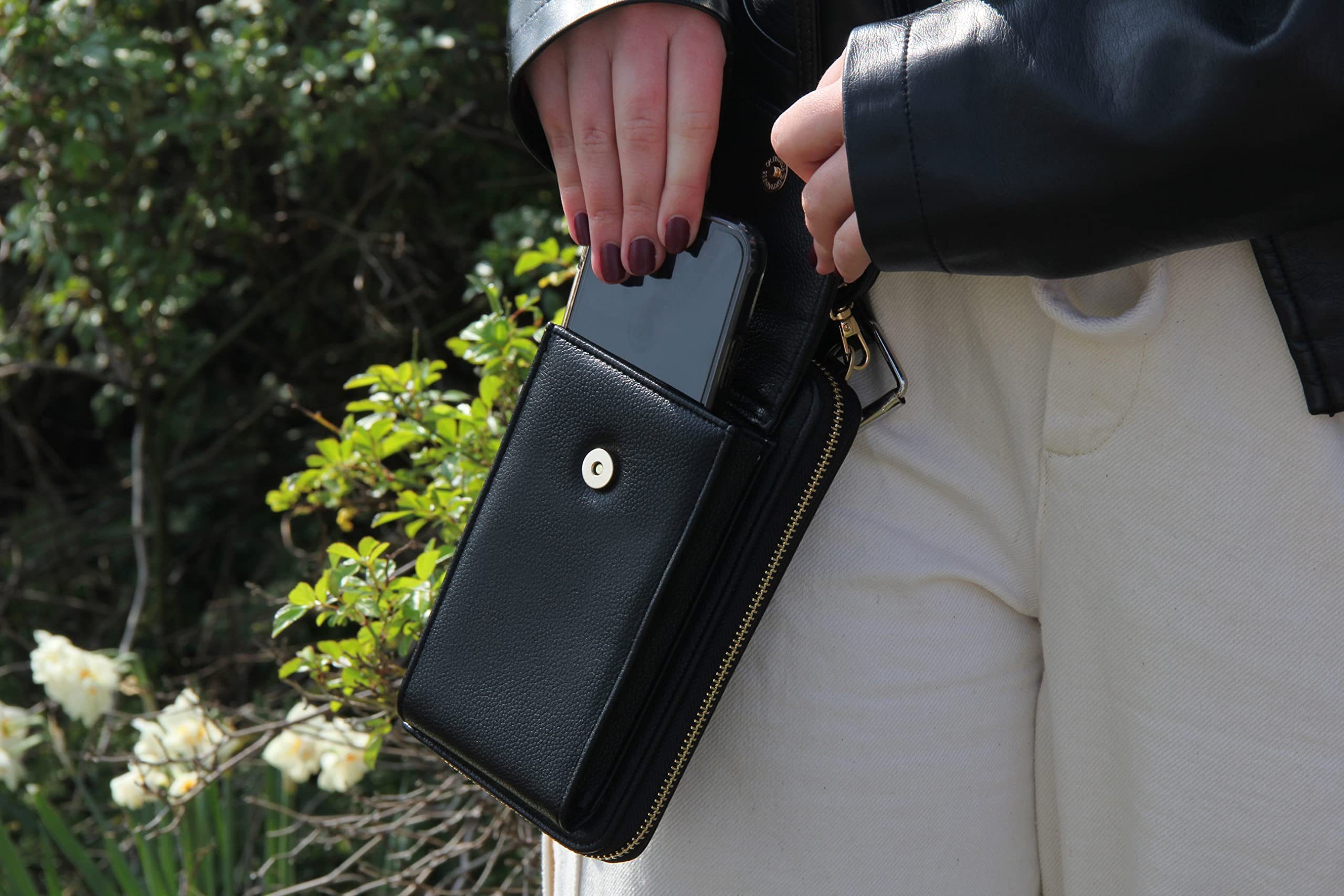 Frentree Schultertasche Damen Cross-Body Handtasche mit Handyfach und Portemonnaie, Umhängetasche mit vielen Fächern – Bild 5 von 5