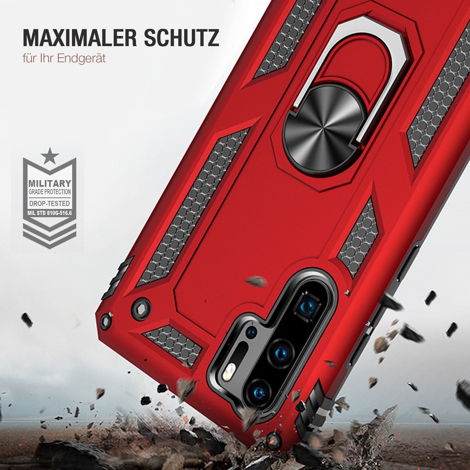 Tec-Expert Handyhülle Outdoor Cover Hülle für Huawei P30 Pro 6.47 Zoll, 6.47, Premium Hülle aus verstärktem Polycarbonat