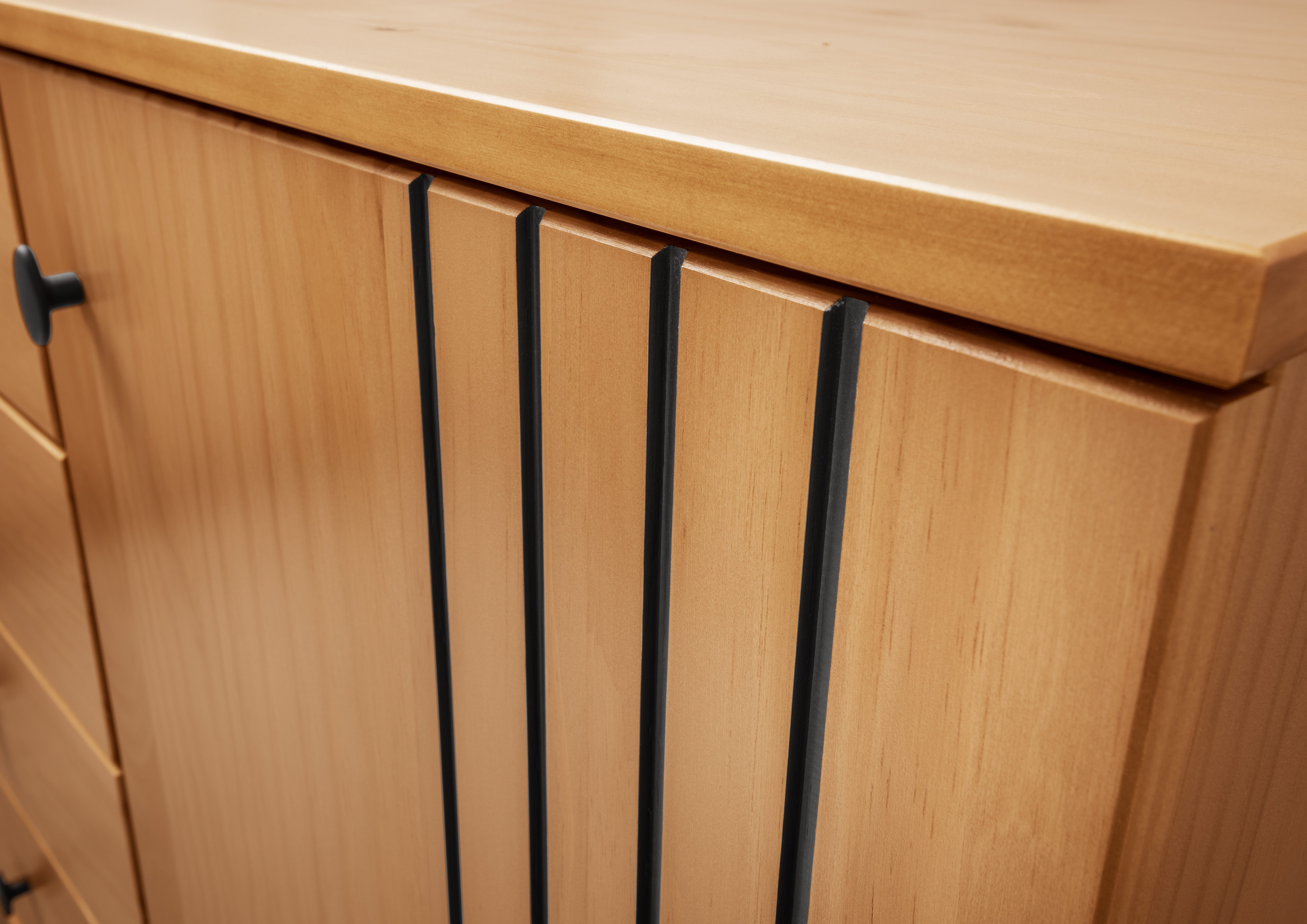 Woodroom TV-Board Sevilla (mit Schublade und offenem Fach, Kiefer eichefarbig lackiert, 105x47x40 cm), Modernes TV-Lowboard, Fernsehschrank, Tv-Schrank