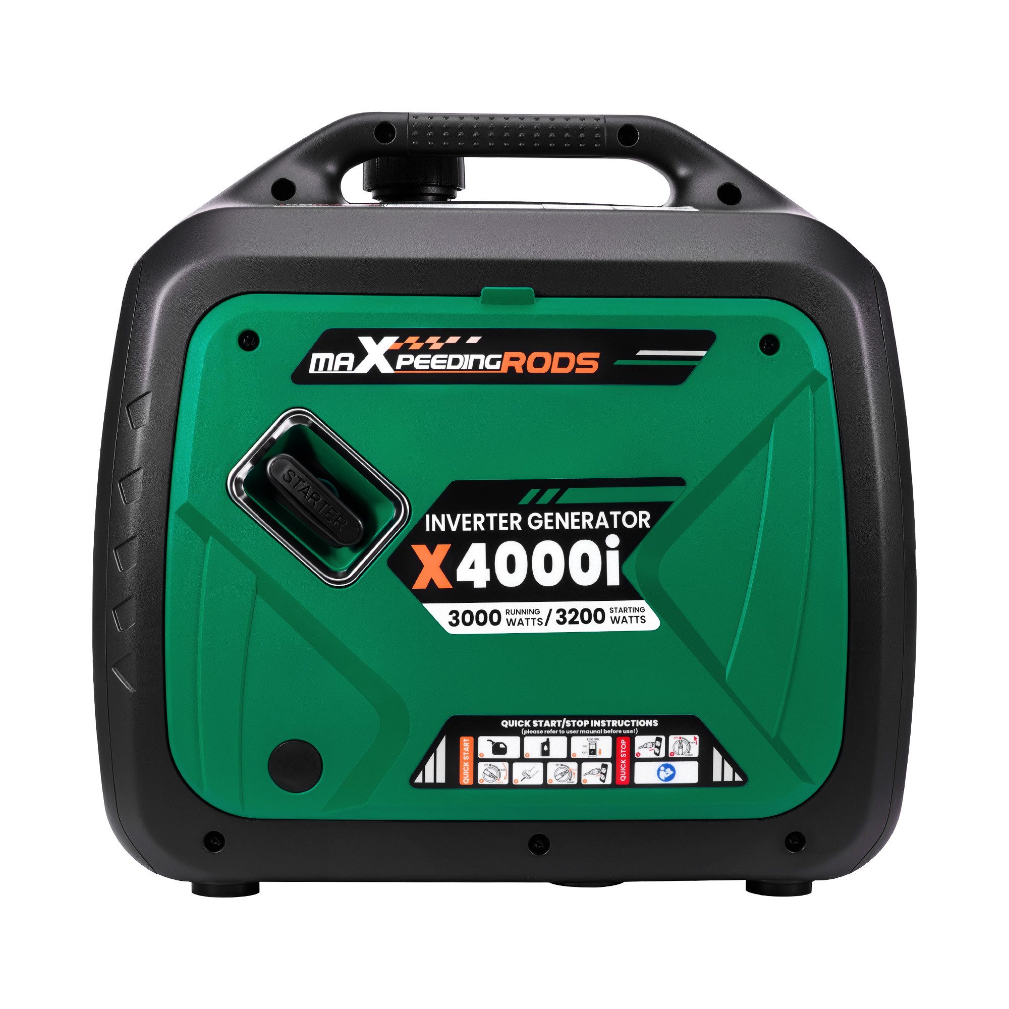 maXpeedingrods Stromerzeuger X4000I, 3,2 in kW, 24kg Benzin Inverter Notstromaggregat