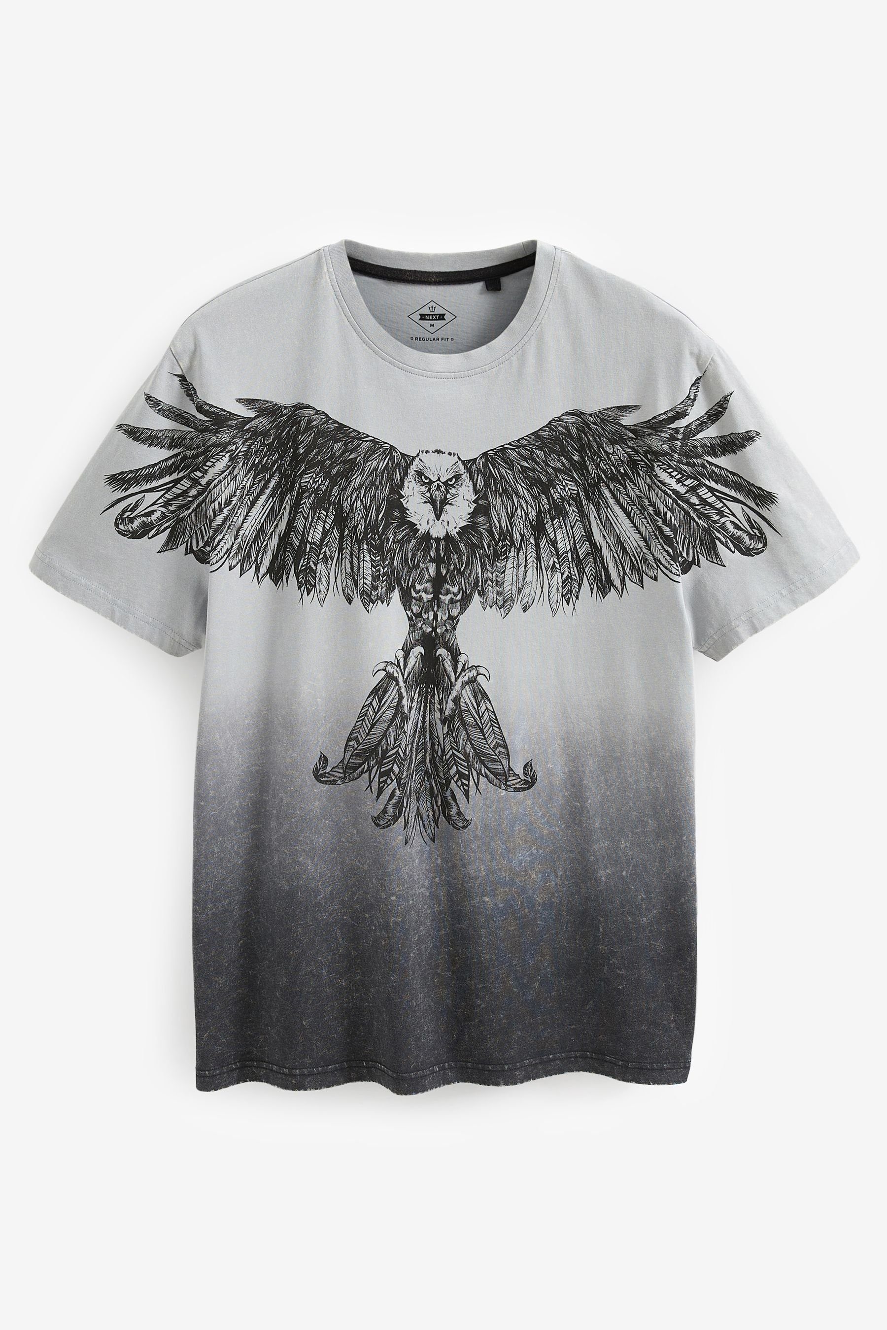 Next Print-Shirt T-Shirt mit Print (1-tlg) Grey/Black Eagle