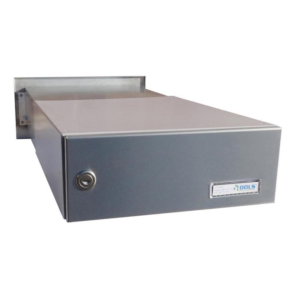 Letterbox24 Briefkasten BV-Serie Edelstahl Mauerdurchwurf Briefkasten, mit Namensschild