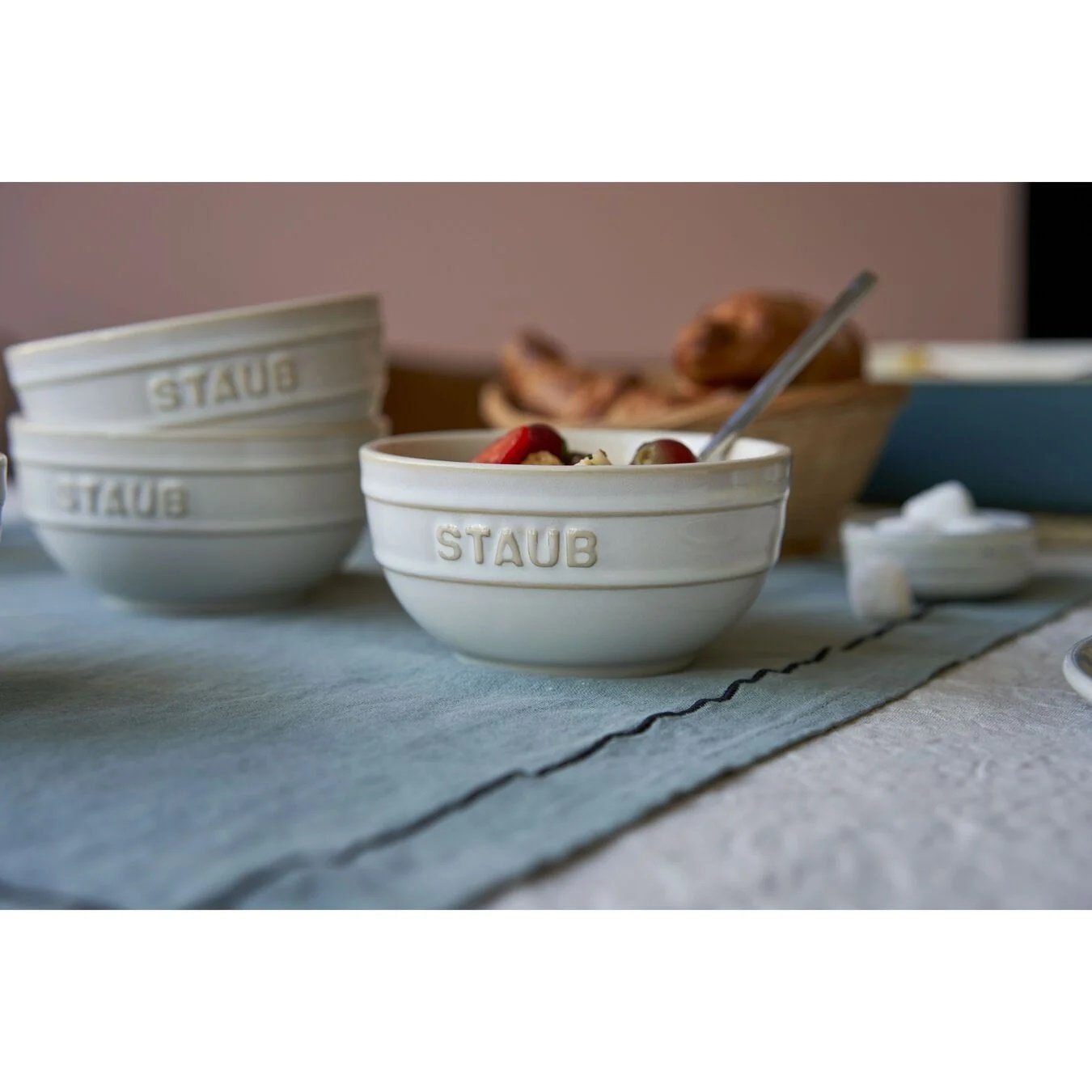 Schüssel Staub Ceramique Schüsselset, Schüssel 4-tlg Elfenbein-Weiß Keramik 12 cm 0,4 Liter, Keramik, (4-tlg)