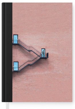 MuchoWow Notizbuch Tür - Wand - Treppe - Architektur, Journal, Merkzettel, Tagebuch, Notizheft, A5, 98 Seiten, Haushaltsbuch