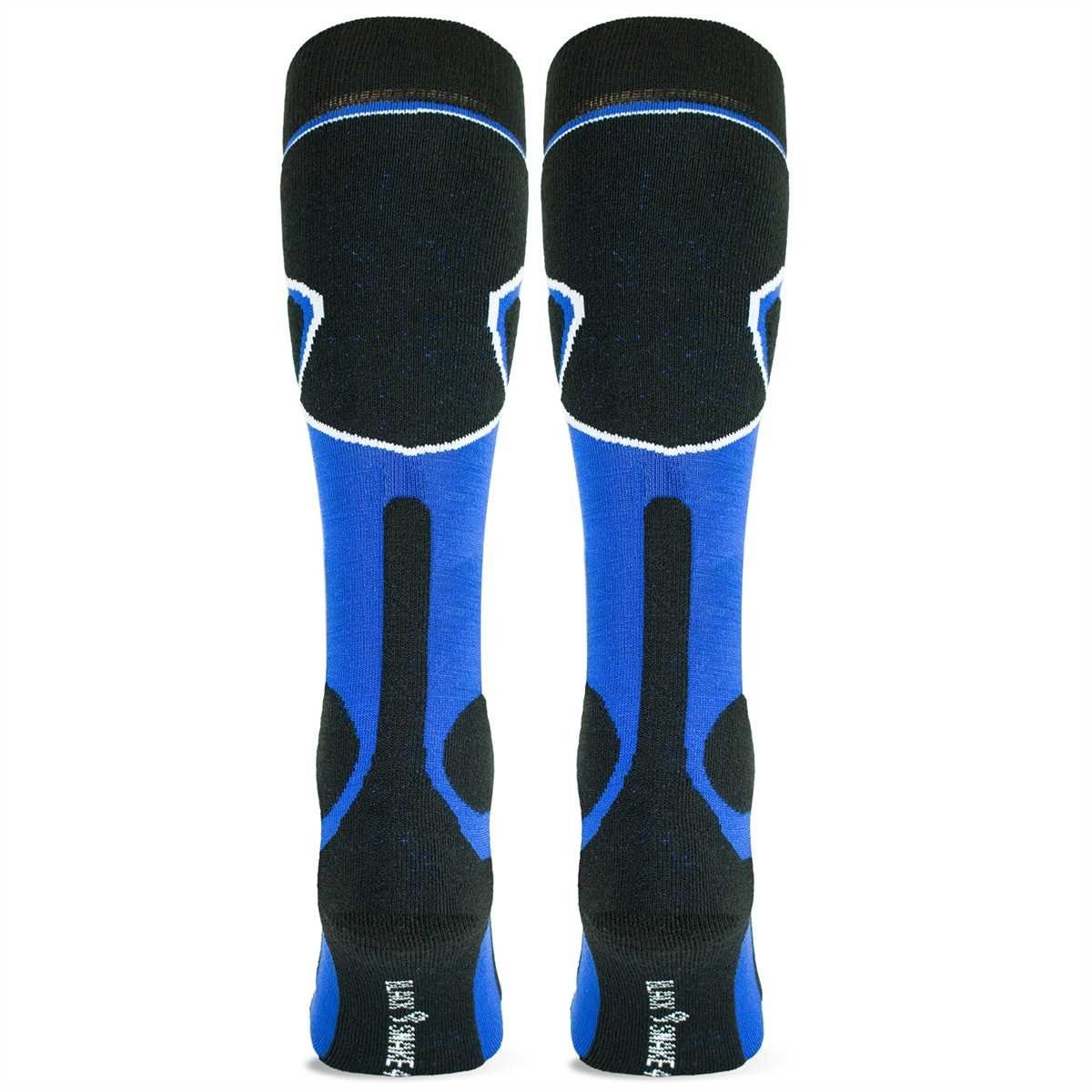 Black Snake gepolsterte Skisocken Schwarz/Blau Sportsocken Snowboard (2-Paar) Ski Funktionssocken high protection