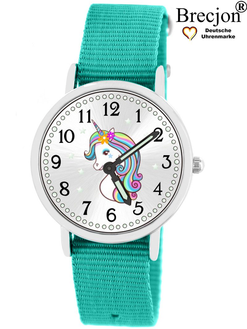 Brecjon Quarzuhr Kinder Armbanduhr Einhorn Leuchtsterne Wechselarmband 5ATM, Mix und Match Design - kostenloser Versand