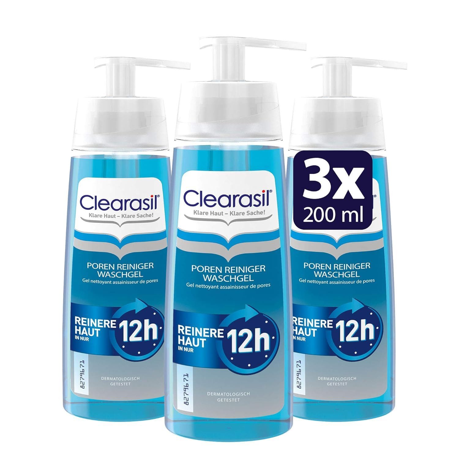 Gesichtsreinigungsgel Clearasil Poren Reiniger Waschgel 3 x 200ml