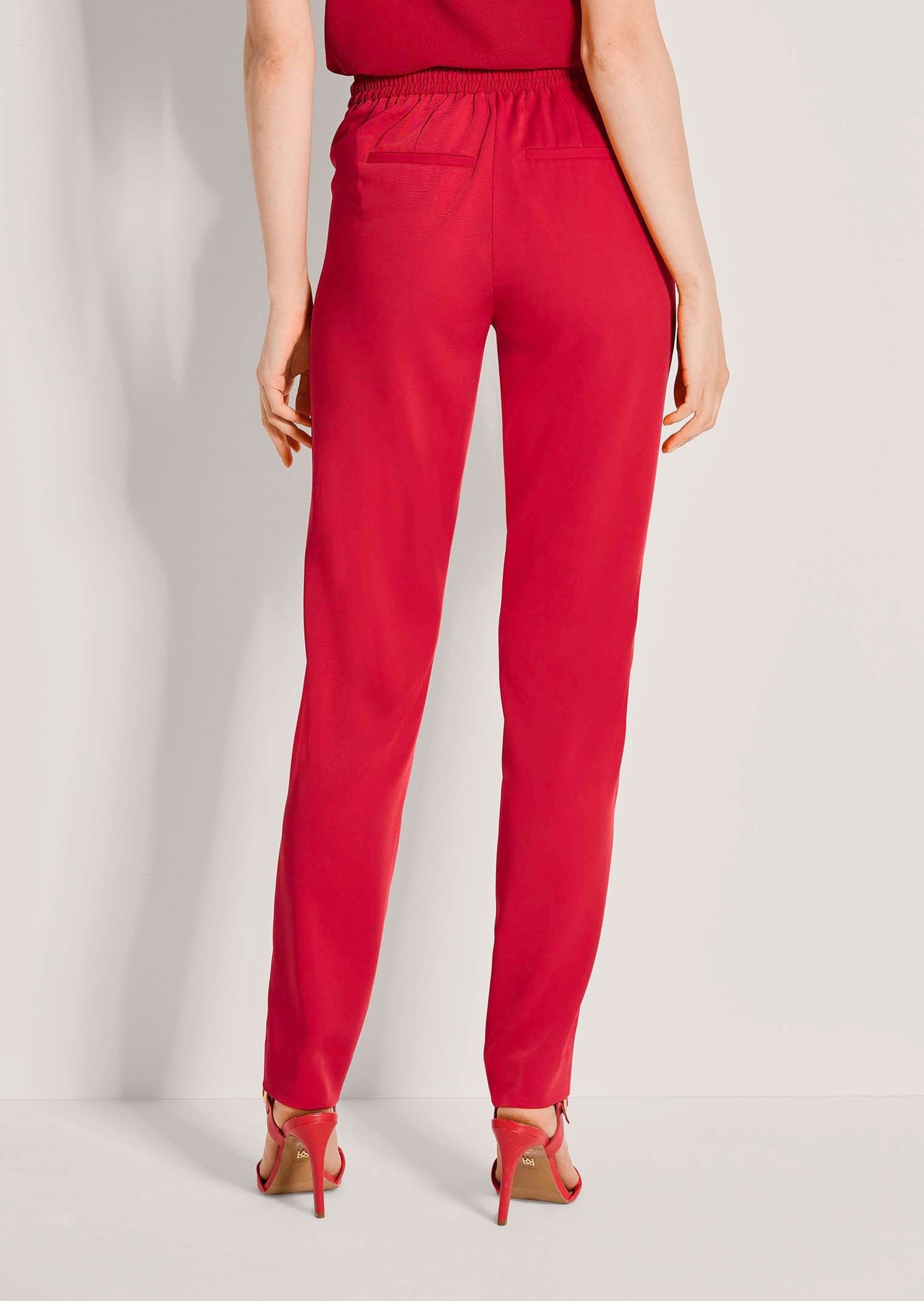 MADELEINE Jogger Pants Schlupfhose mit Bindeband Jerseyhose mit Schlupfbund, Taschen, Bügelfalten und Knöchellänge