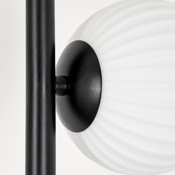 hofstein Stehlampe Stehlampe aus Metall/Glas in Schwarz/Weiß, ohne Leuchtmittel, Leuchte mit Glasschirmen(10cm, 12cm),Schalter,3xG9, ohne Leuchtmittel