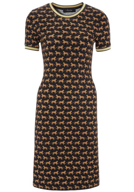 Aniston CASUAL Jerseykleid mit gestreiften Bündchen in