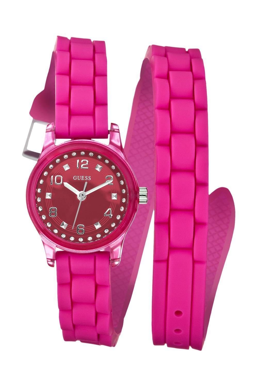 Quarzuhr Damenuhr Armbanduhr Kunststoff Pink Zirkonia Analog W65023L3