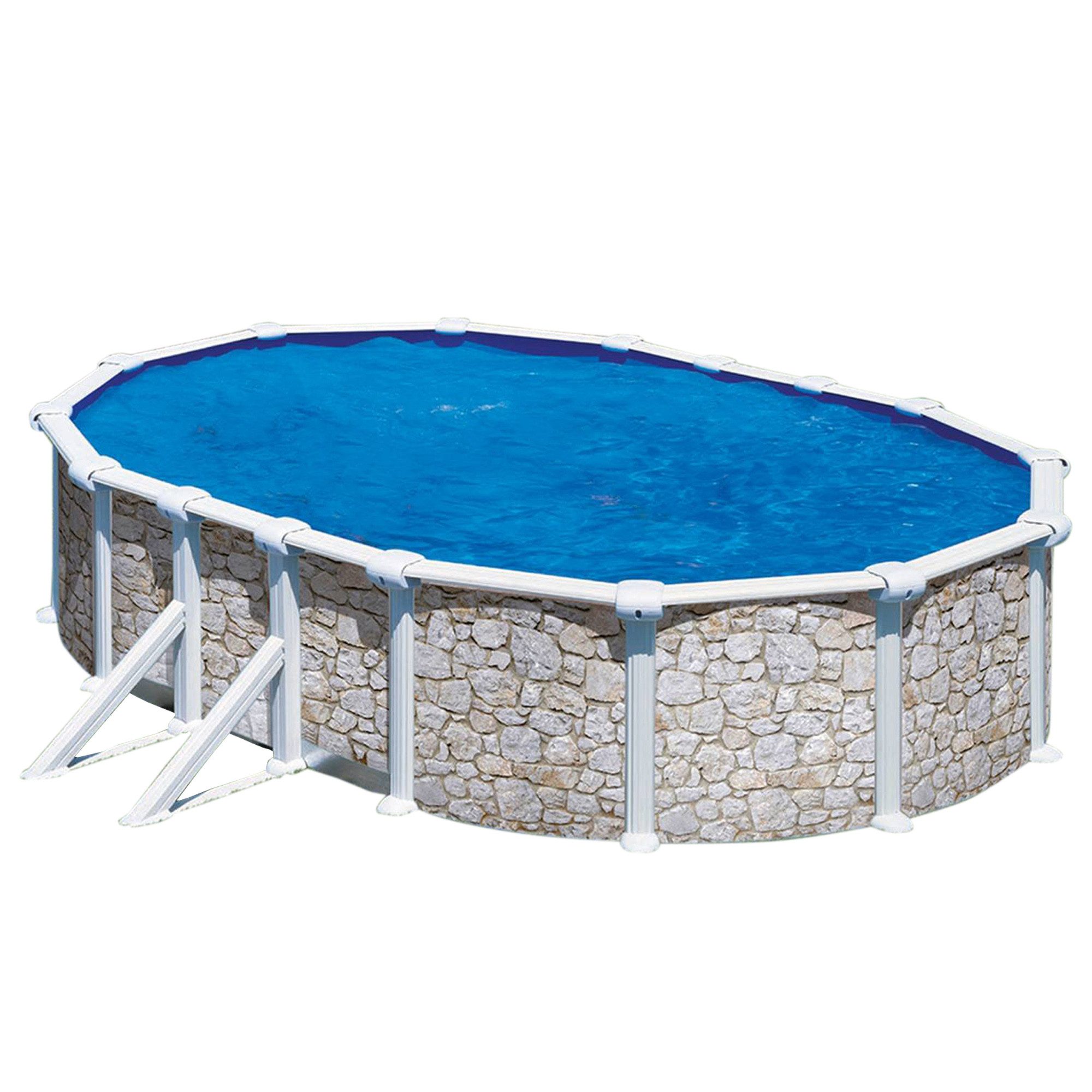 SUMMER FUN Ovalpool Stahlwandpool oval Classic Größe wählbar, 120cm ti (Einzelbecken, 1-tlg), verzinkte Stahlwand