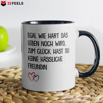 22Feels Tasse Freund Geschenk Jahrestag Ihn Valentinstag Männer 1 Jahr Weihnachten, Keramik, Made in Germany, Spülmaschinenfest, Zweifarbig