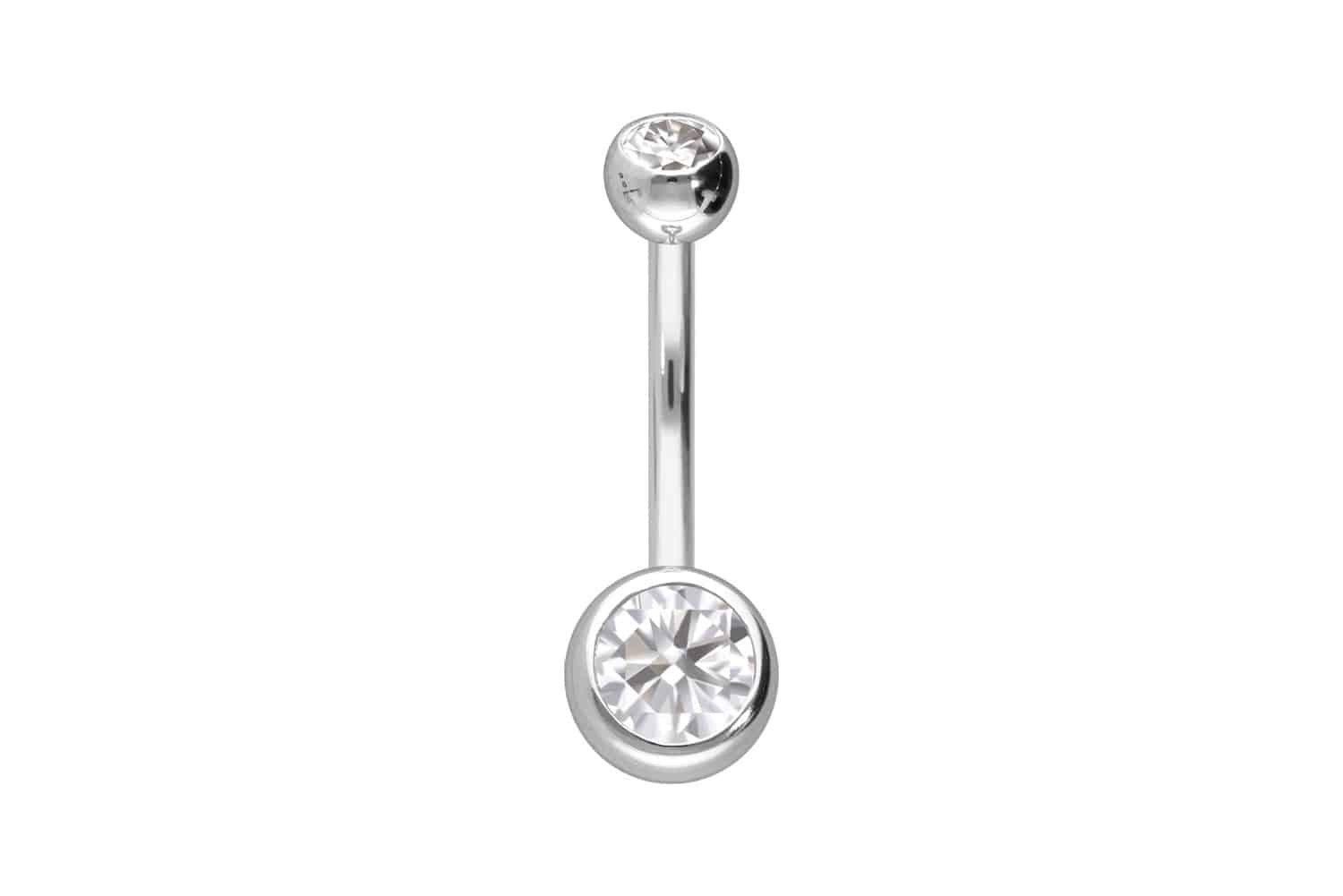 Bauchnabelpiercing 14/18 Karat Gold Bananabell 2 MOISSANITE