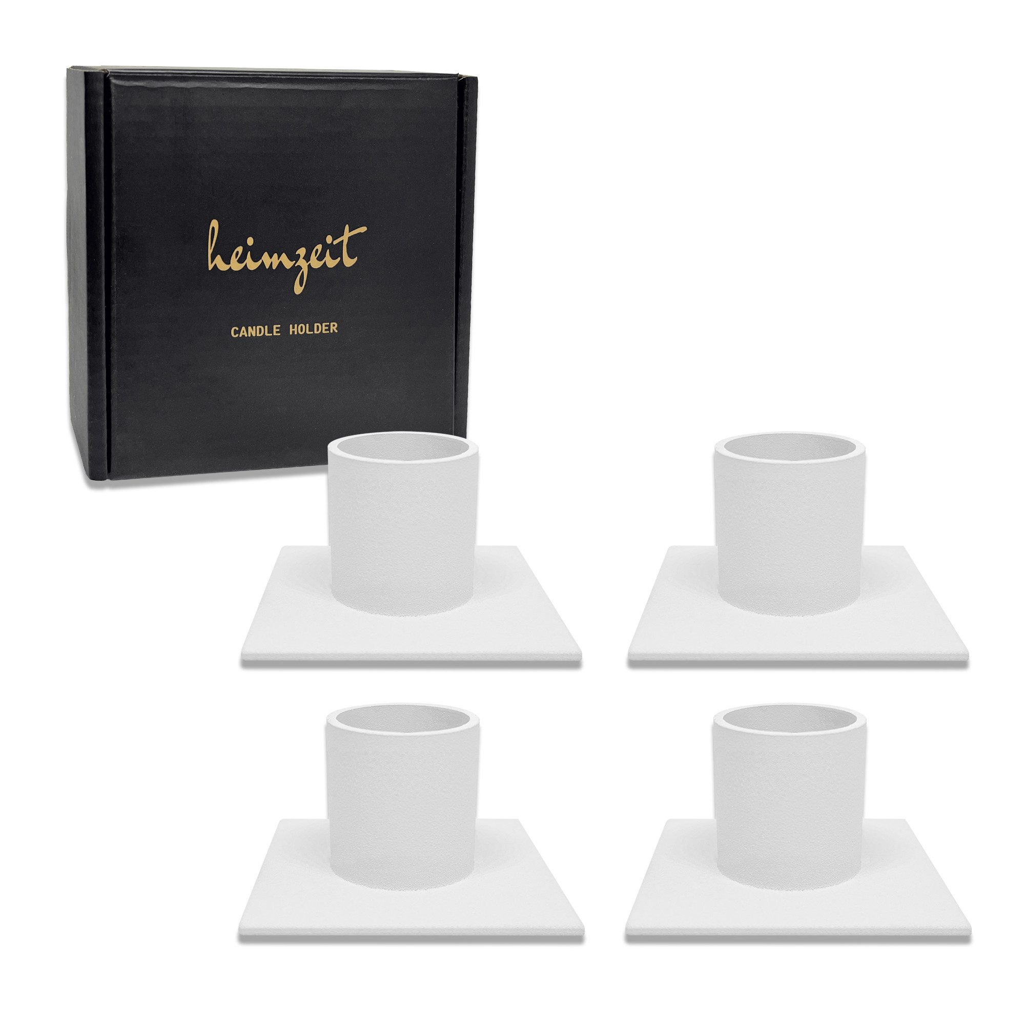 heimzeit Tischkerzenhalter Kerzenhalter für Stabkerzen 25 mm (Set, 4 Stück), Stabkerzenhalter Tisch