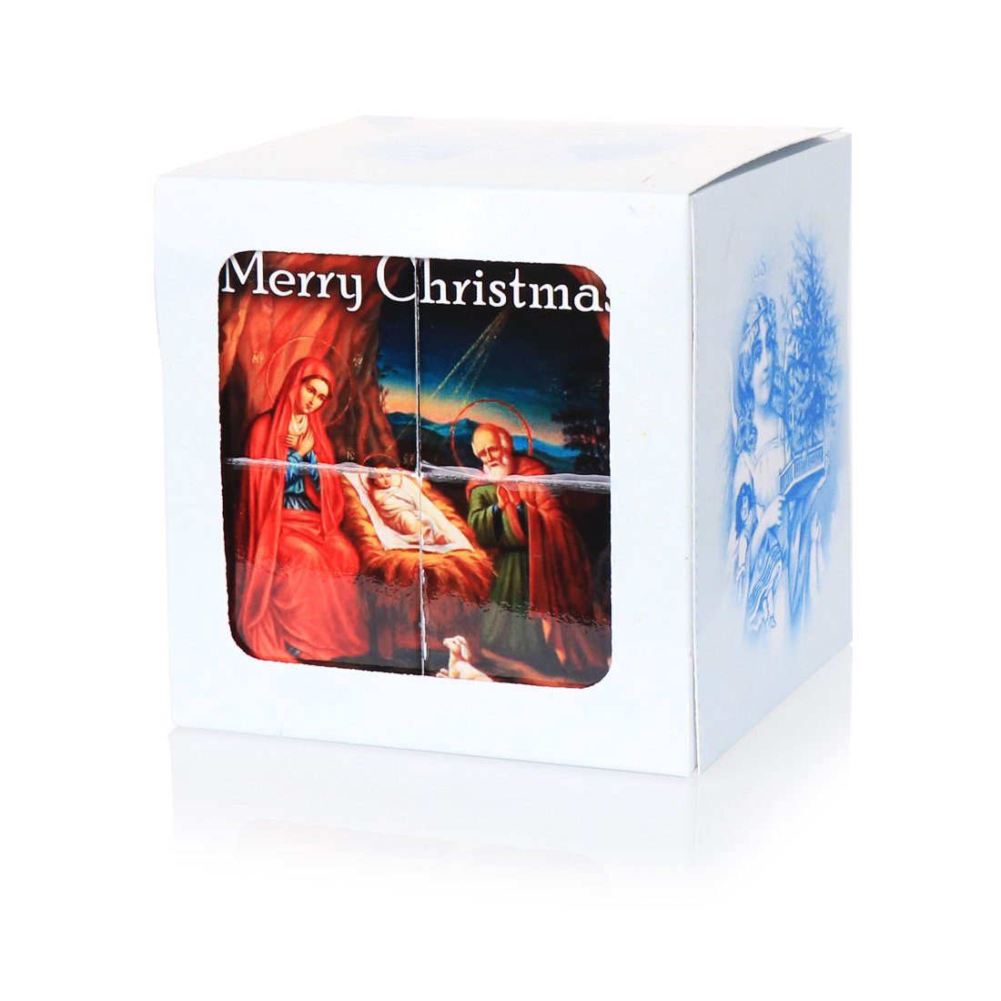 NKlaus Dekofigur Retro Merry Christmas Fotowürfel Cube Weihnachten Dekoration Bilderwür, Made in Germany