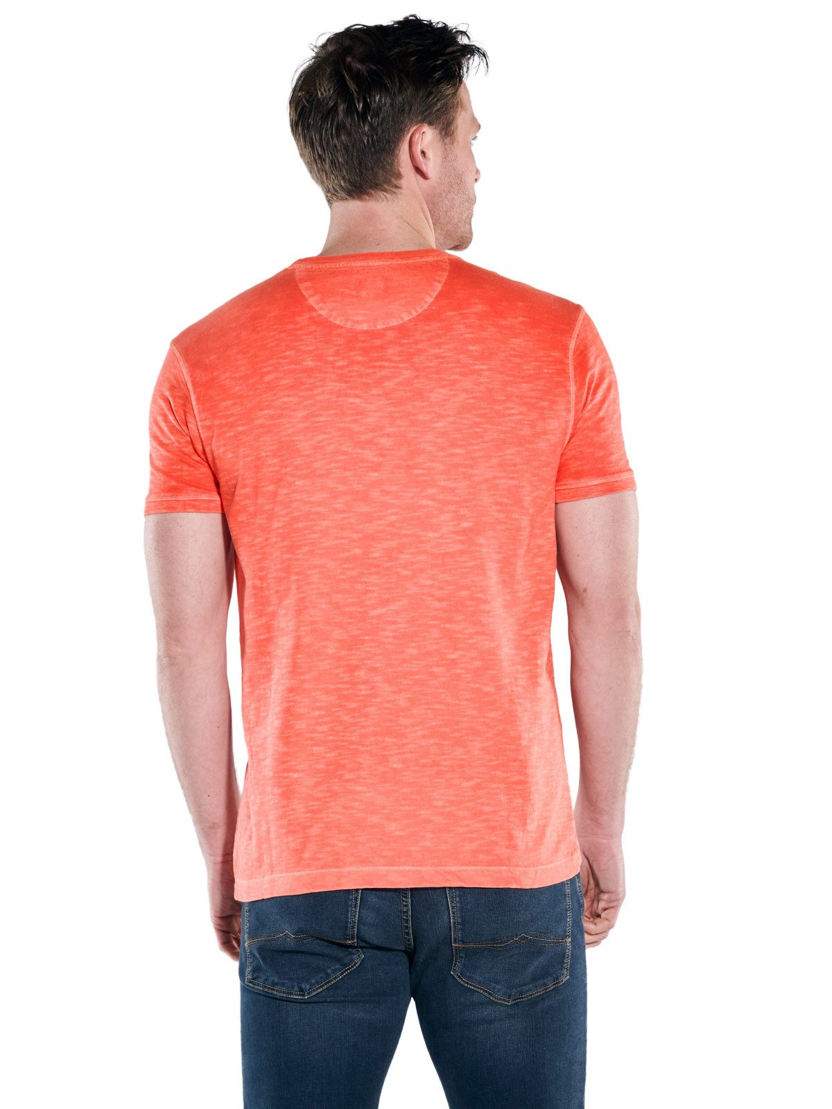 Engbers T-Shirt Herren Rundhals Print T-Shirt mit Flammstruktur, Hellrot