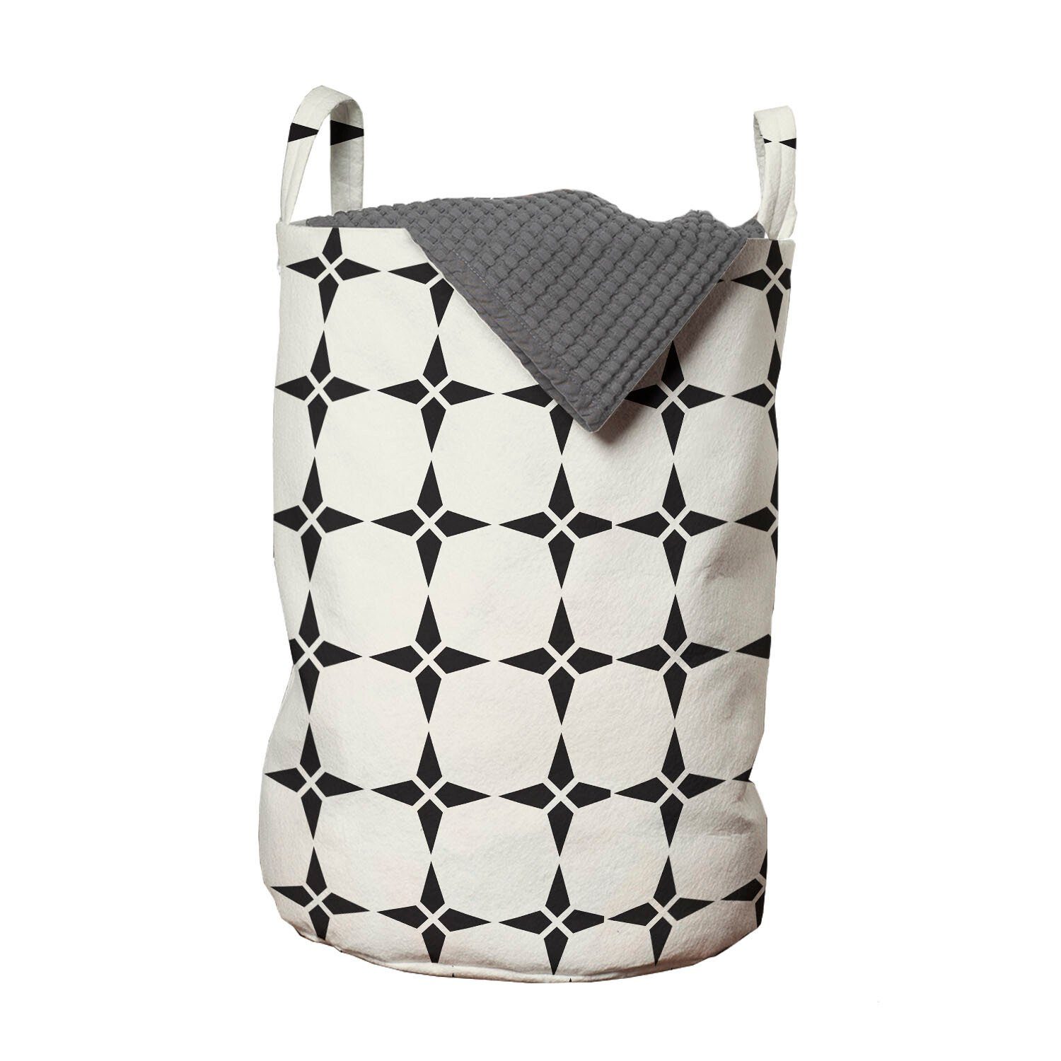 Abakuhaus Wäschesäckchen Wäschekorb mit Griffen Kordelzugverschluss für Waschsalons, Geometrisch Geometrischer Stern-Entwurf