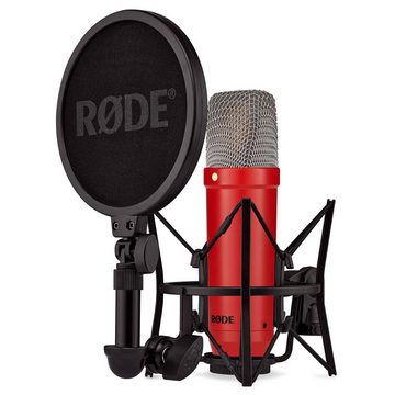 RØDE Mikrofon NT1 Signature Red (Studio-Mikrofon Rot), mit Mikrofonständer