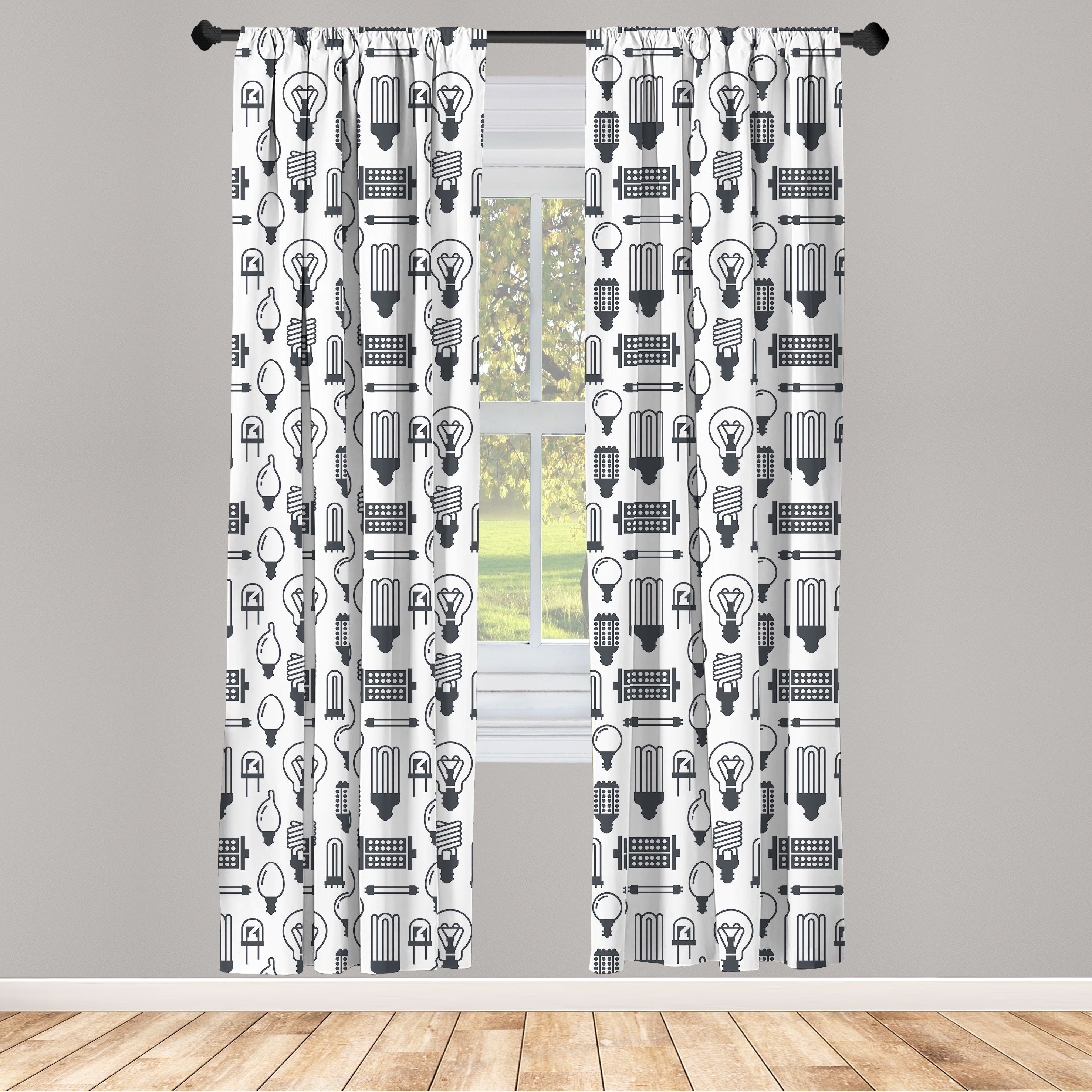 Gardine Vorhang für Wohnzimmer Schlafzimmer Dekor, Abakuhaus, Microfaser, Abstrakt Verschiedene Lampentypen Muster