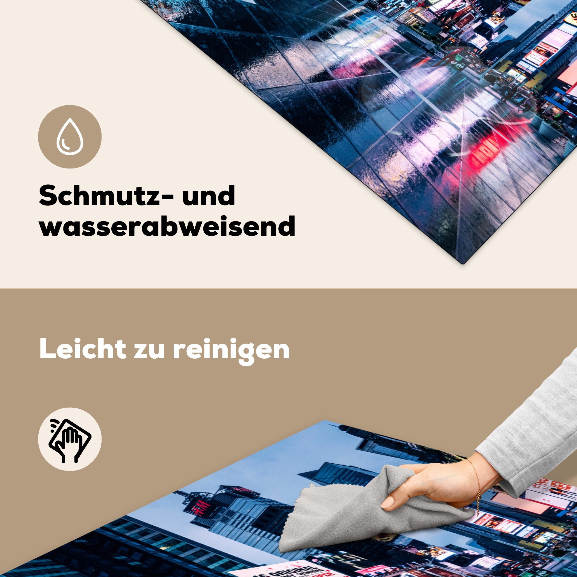 Regen Arbeitsplatte tlg), MuchoWow Ceranfeldabdeckung, Vinyl, für cm, küche am Herdblende-/Abdeckplatte Square, 78x78 (1 Times