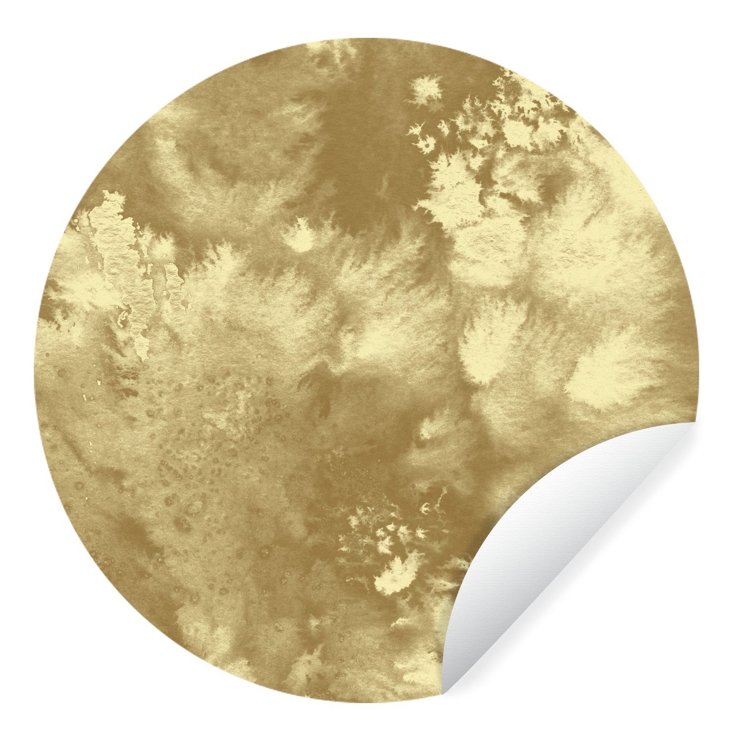 MuchoWow Wandsticker Gold - Farbe - Abstrakt (1 St), Wandtattoo Selbstklebend, Wohnzimmer Deko Aufkleber, 30x30 cm