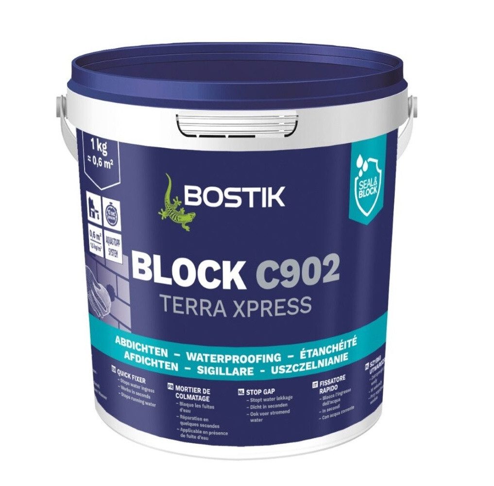 BOSTIK Zement Bostik Block C902 Terra Xpress 1kg sekundenschneller Spezialzement Schnellzement