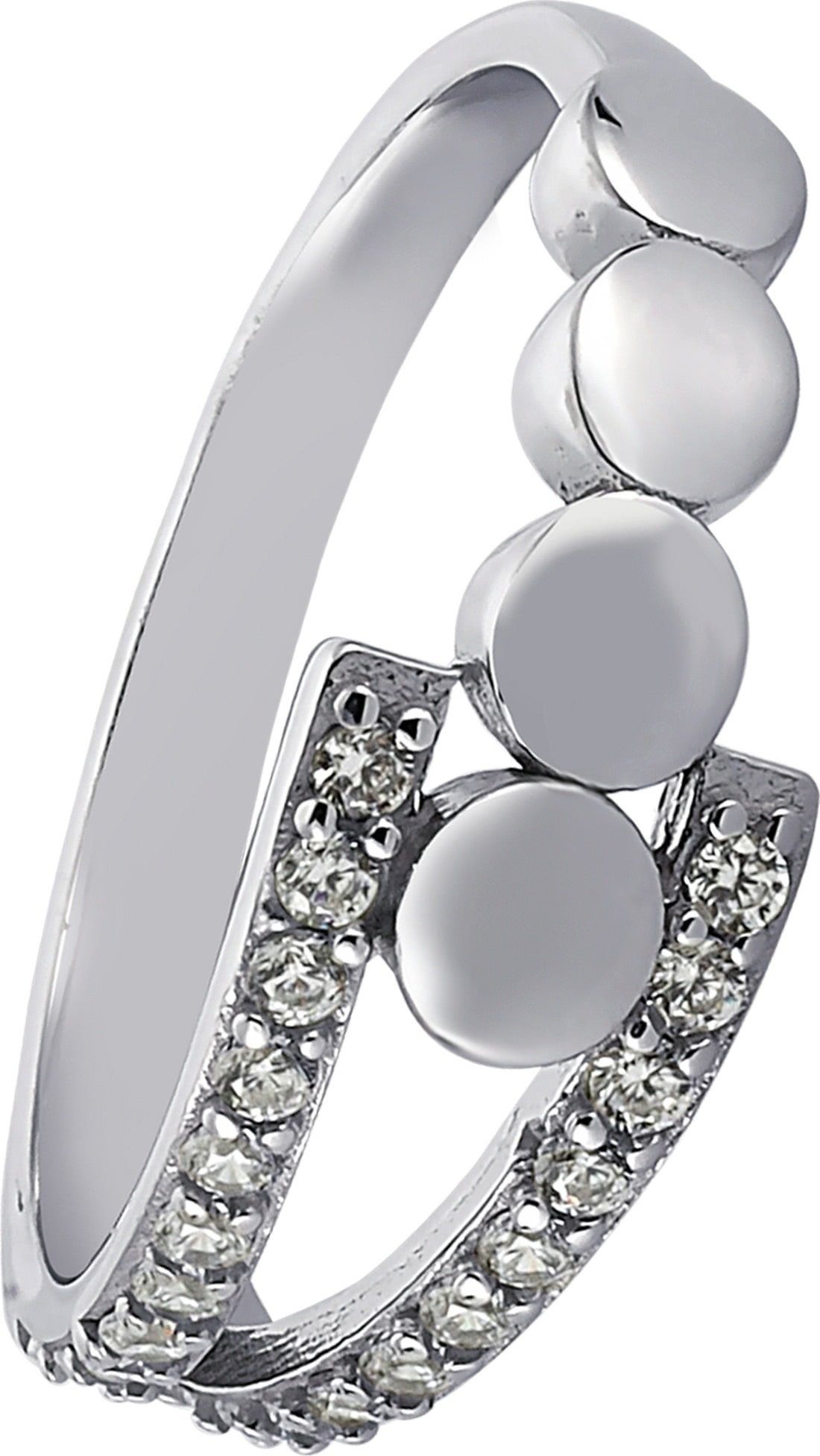 Balia Silberring Balia Ring für Damen mit weißen (Fingerring), Fingerring Größe 58 (18,5), 925 Sterling Silber (Kreise) Silber 925