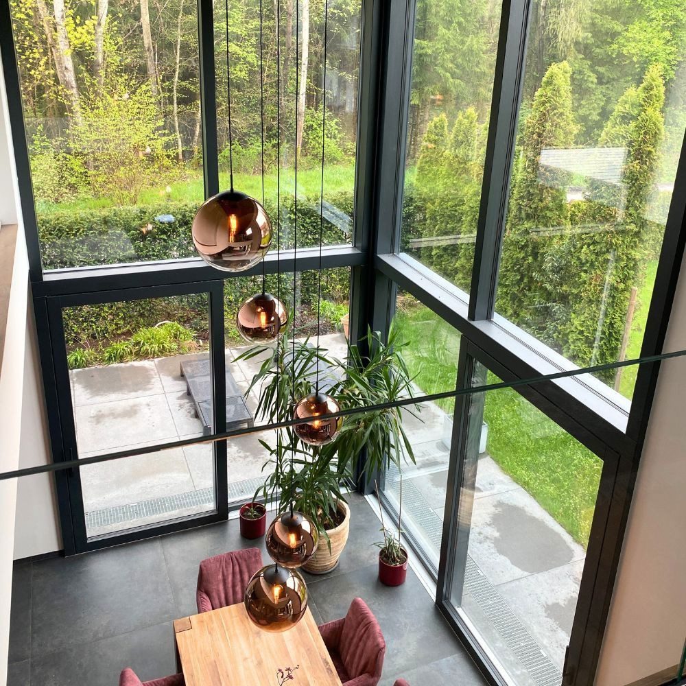 s.luce Pendelleuchte XL Galerieleuchte Progress 8-flammig mit Modular Baldachin Rauchfarben