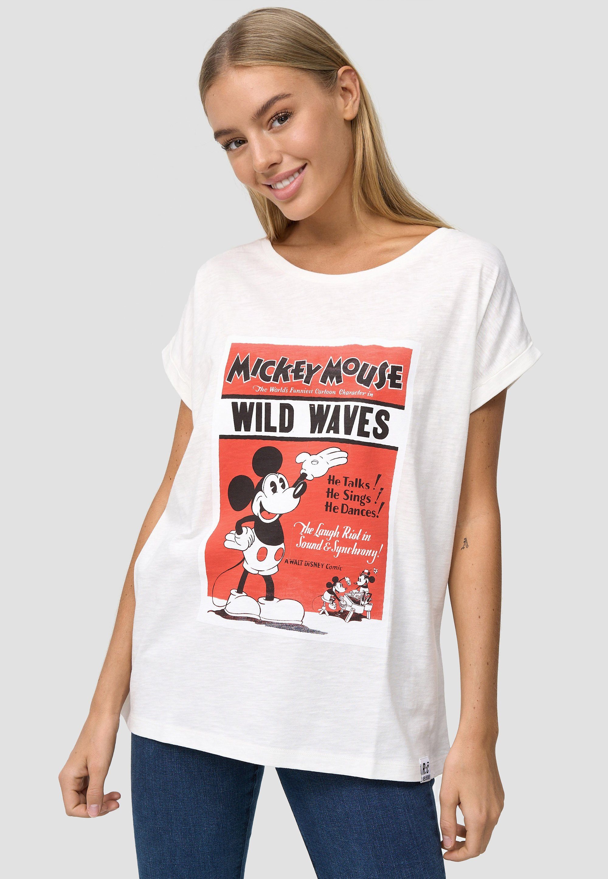 Recovered T-Shirt Waves Bio-Baumwolle GOTS Mickey Mouse Wild zertifizierte