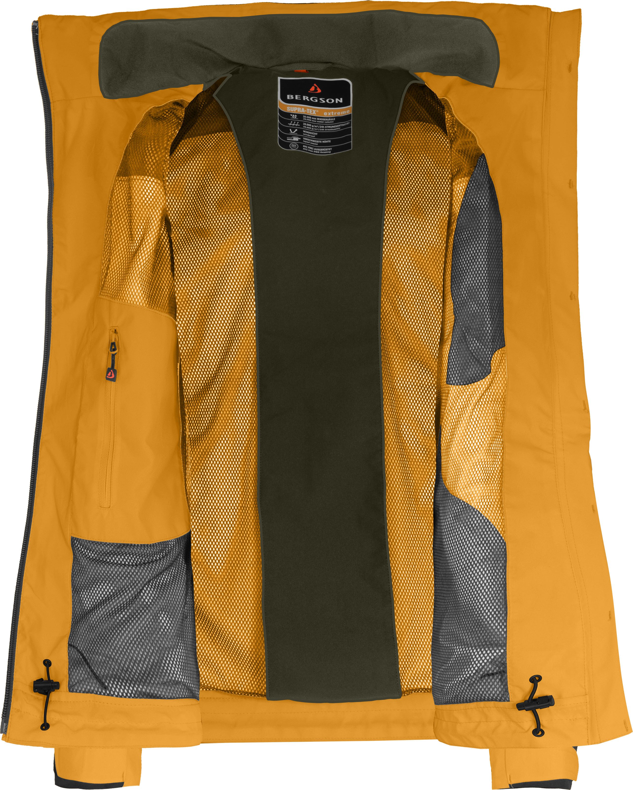 Bergson Regenjacke KURRIKA Damen Regenjacke, Netzfutter, 20000 mm Wassersäule, Normalgrößen, gold – Bild 5 von 5