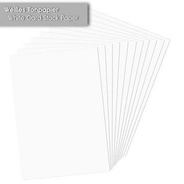 Tritart Aquarellpapier Fotokarton A4 Weiß 300 g/m² - 52 Blatt Kartonpapier Papier, White A4 300g Paper - 52 Sheets for Crafts and Painting